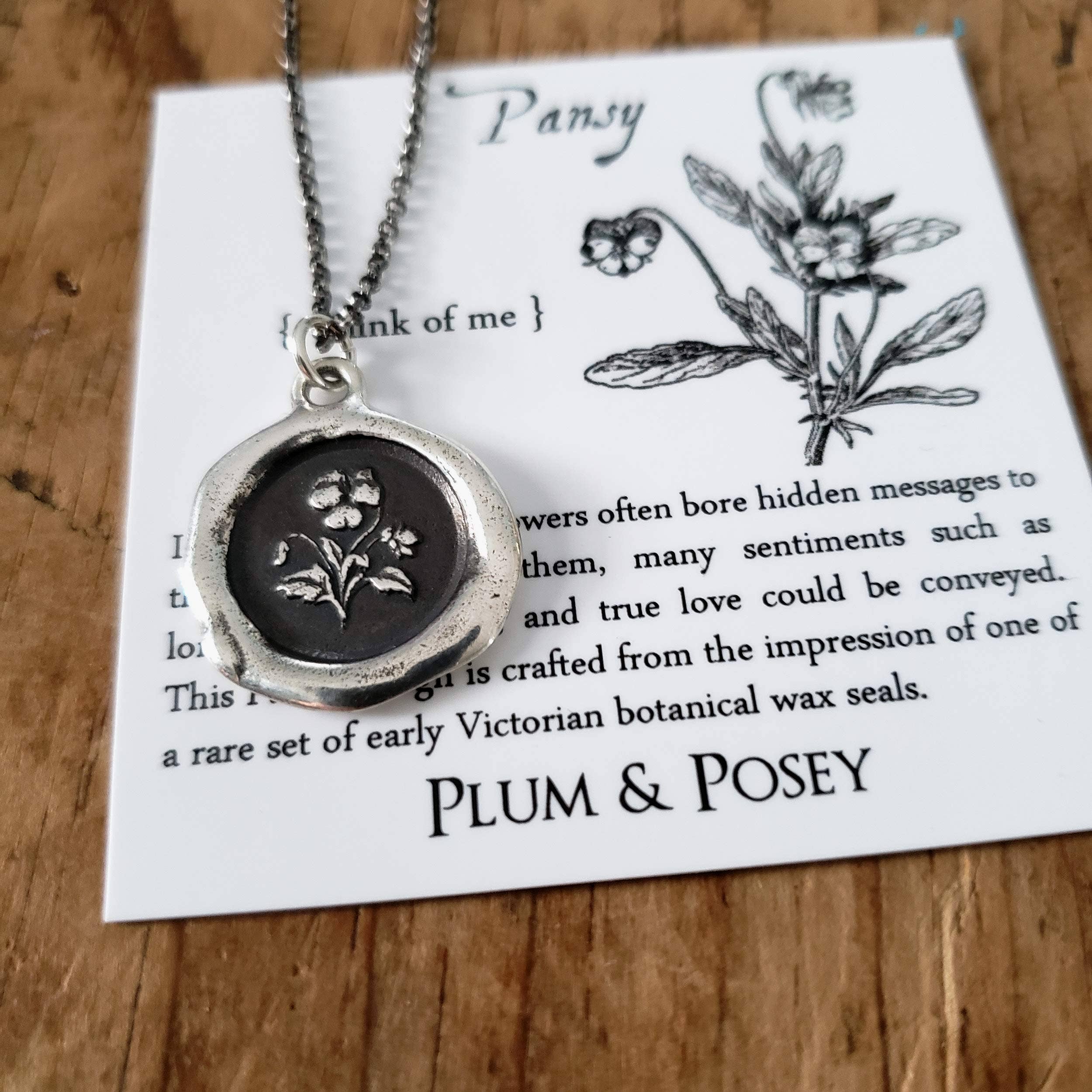 Pansy Wax Seal Necklace