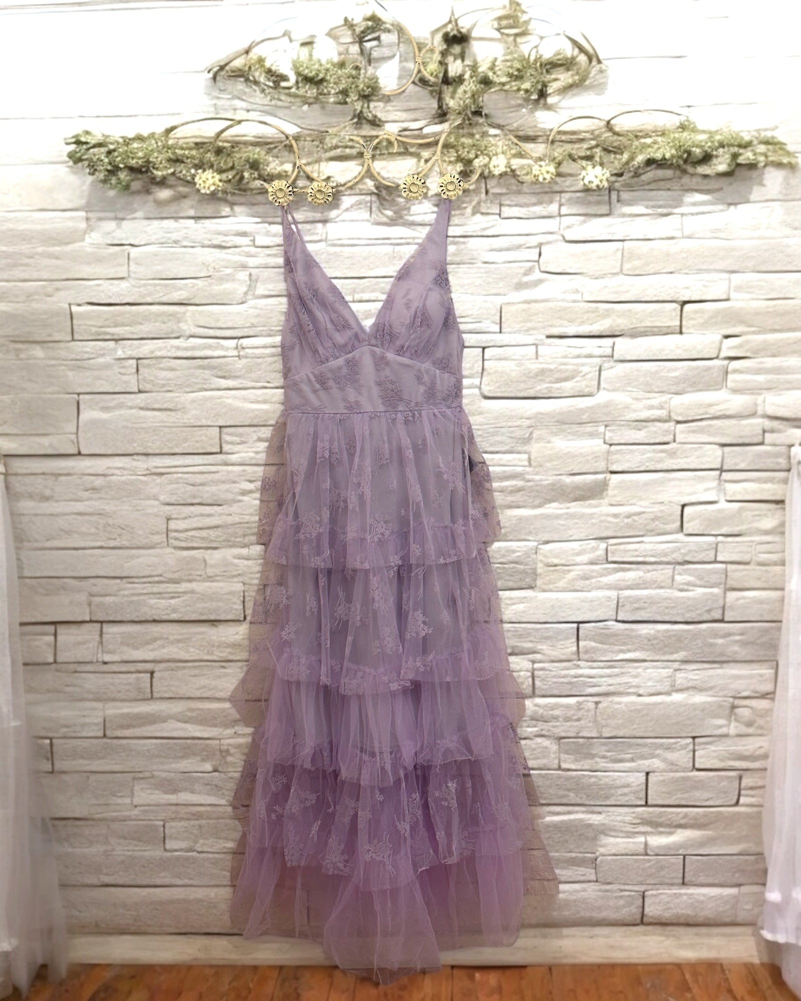 LACE TIERED MIDI Dress - Out of the Blue