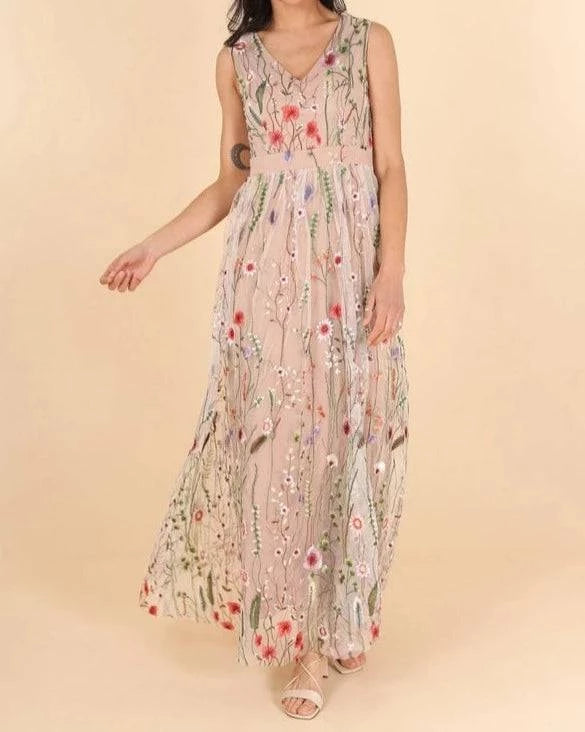 Romantic Floral Dress - Out of the Blue