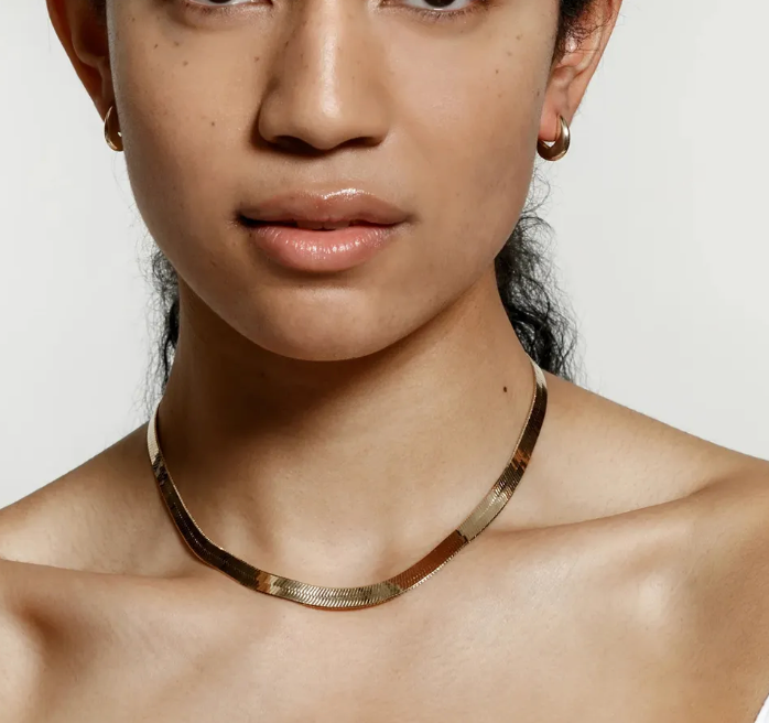 Wheat Flat Chain Necklace - Out of the Blue
