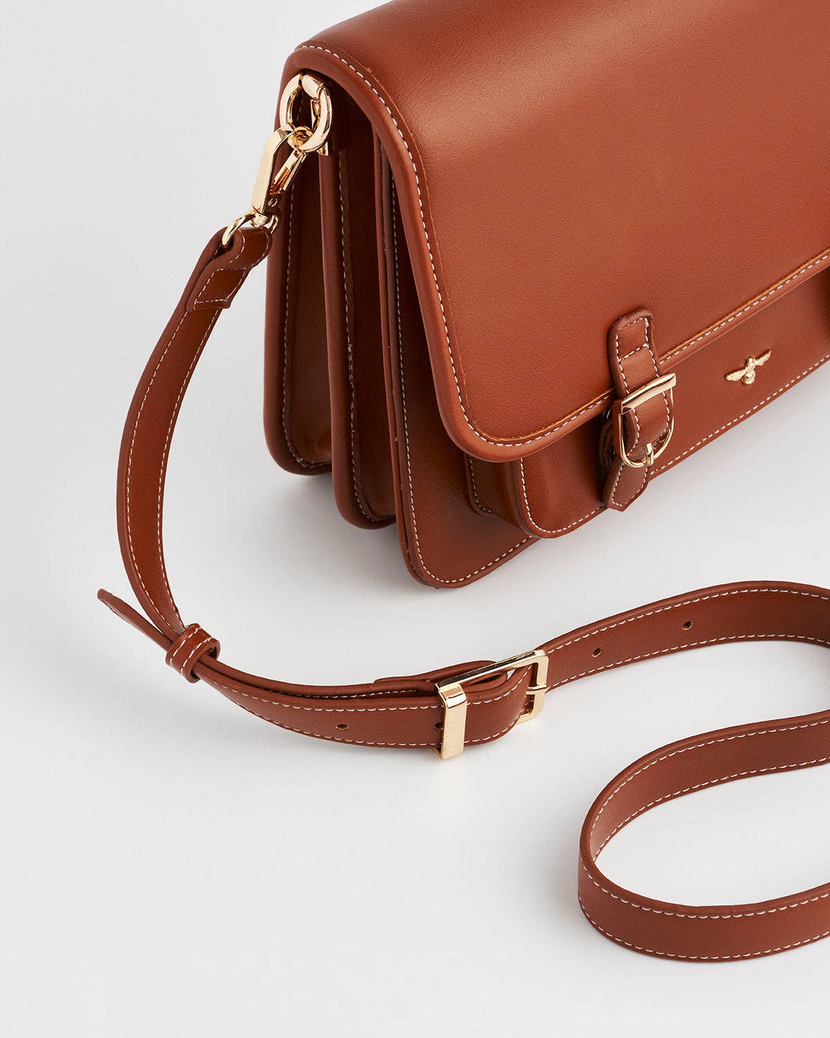 Into the Woods Tan Classic Satchel - Out of the Blue
