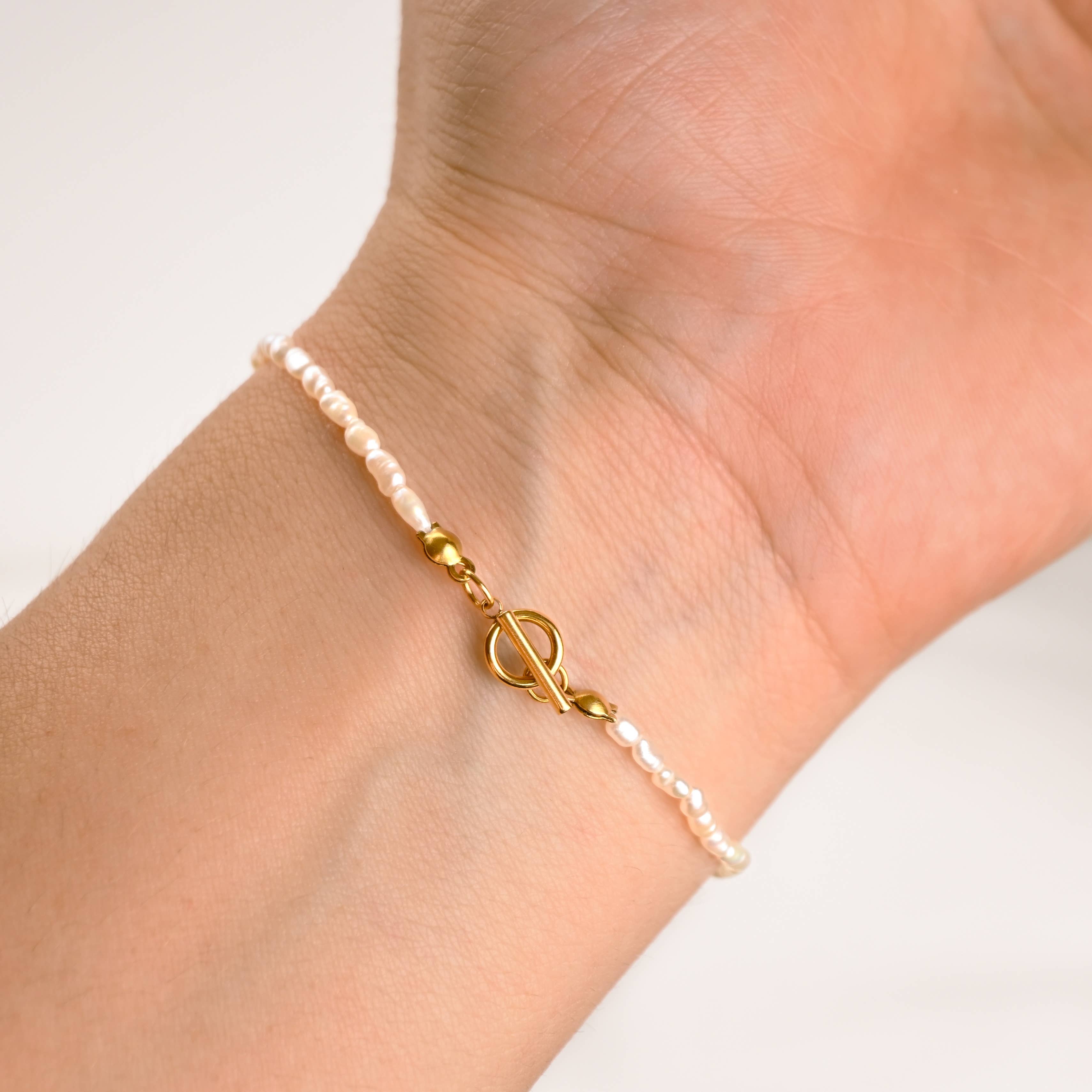 Rice Freshwater Pearl Toggle Clasp Bracelet - Out of the Blue