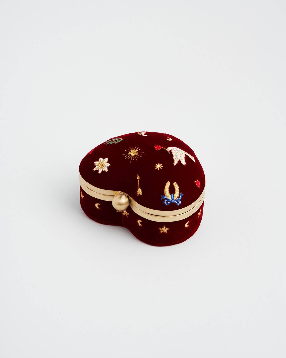 Fable Love Scatter Red Velvet Embroidered Jewellery Box - Out of the Blue