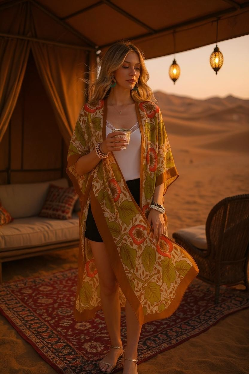 Vintage Floral Print Duster