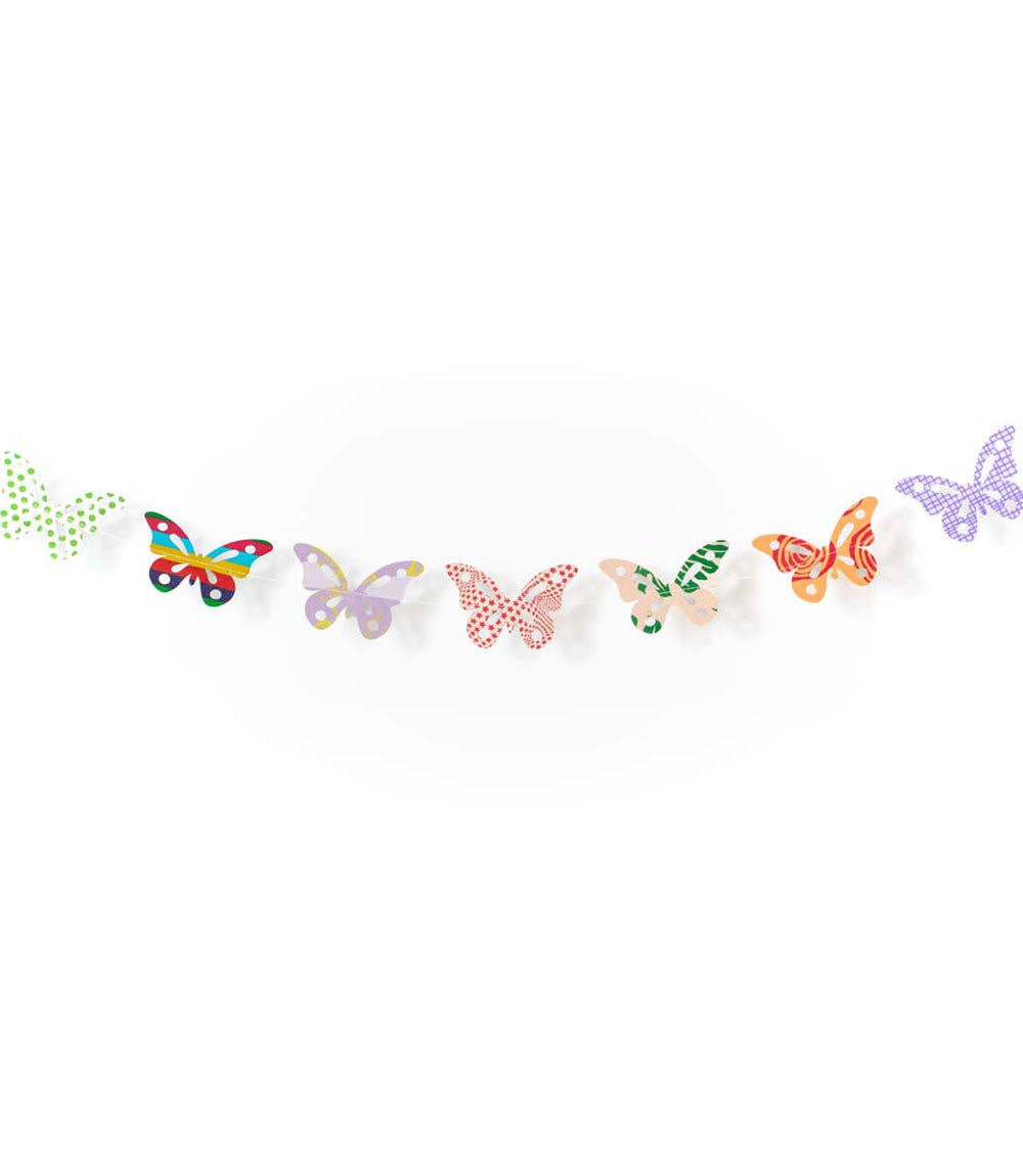 Butterfly Recycled Paper Garland - Assorted Prints - Out of the Blue