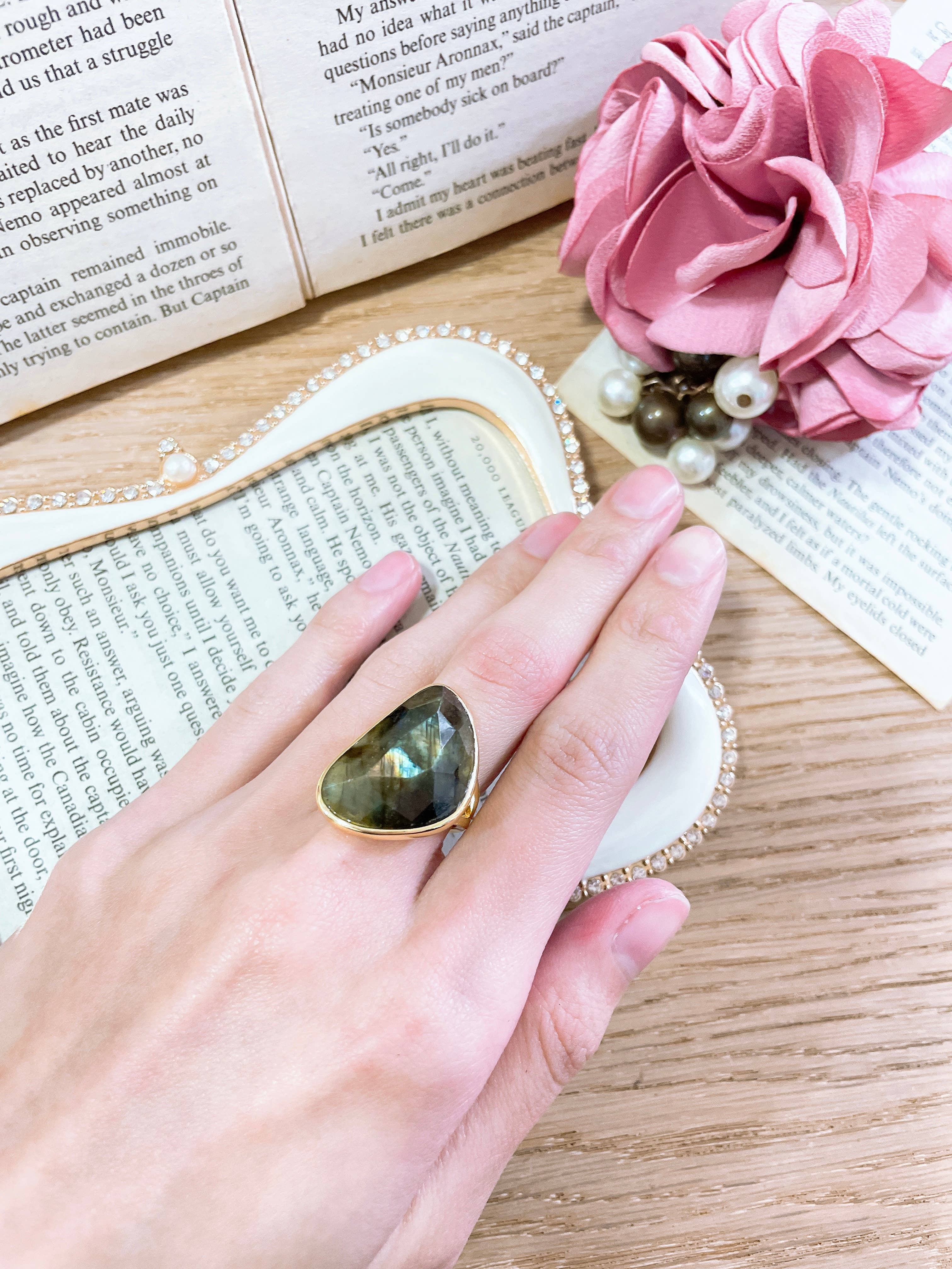 Labradorite Statement Ring