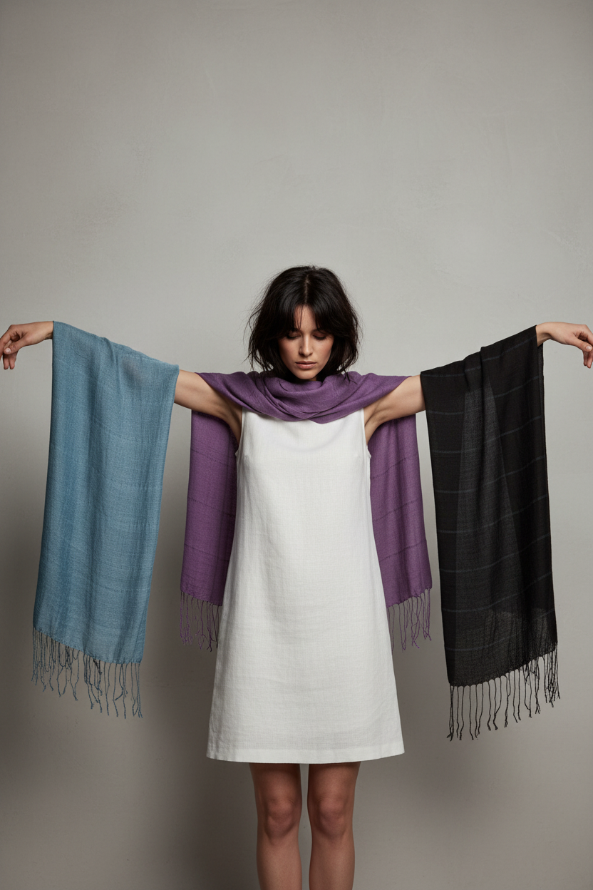 Aire Silk Linen Scarf