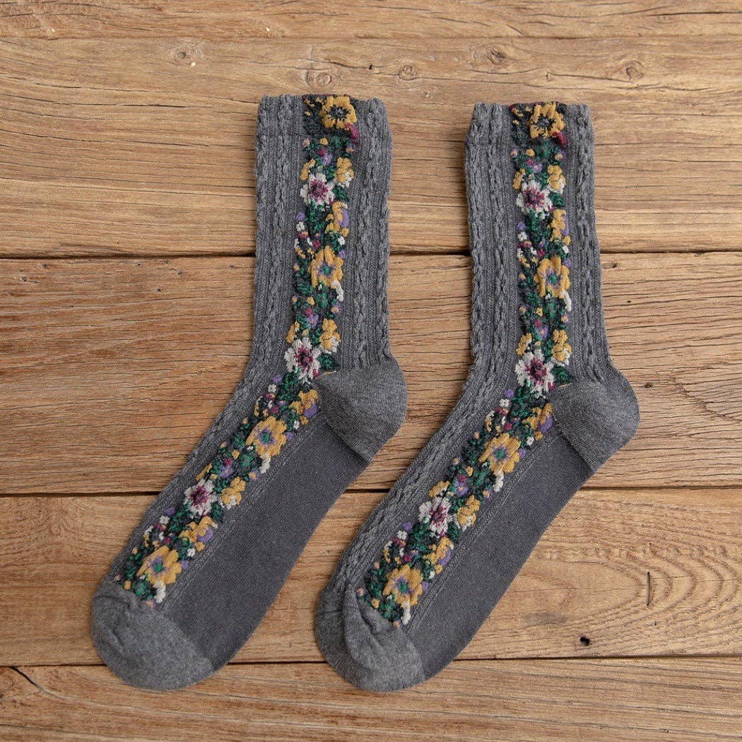 Vintage Floral Print  Socks