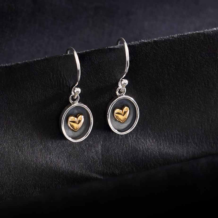 Shadow Box Heart Earrings