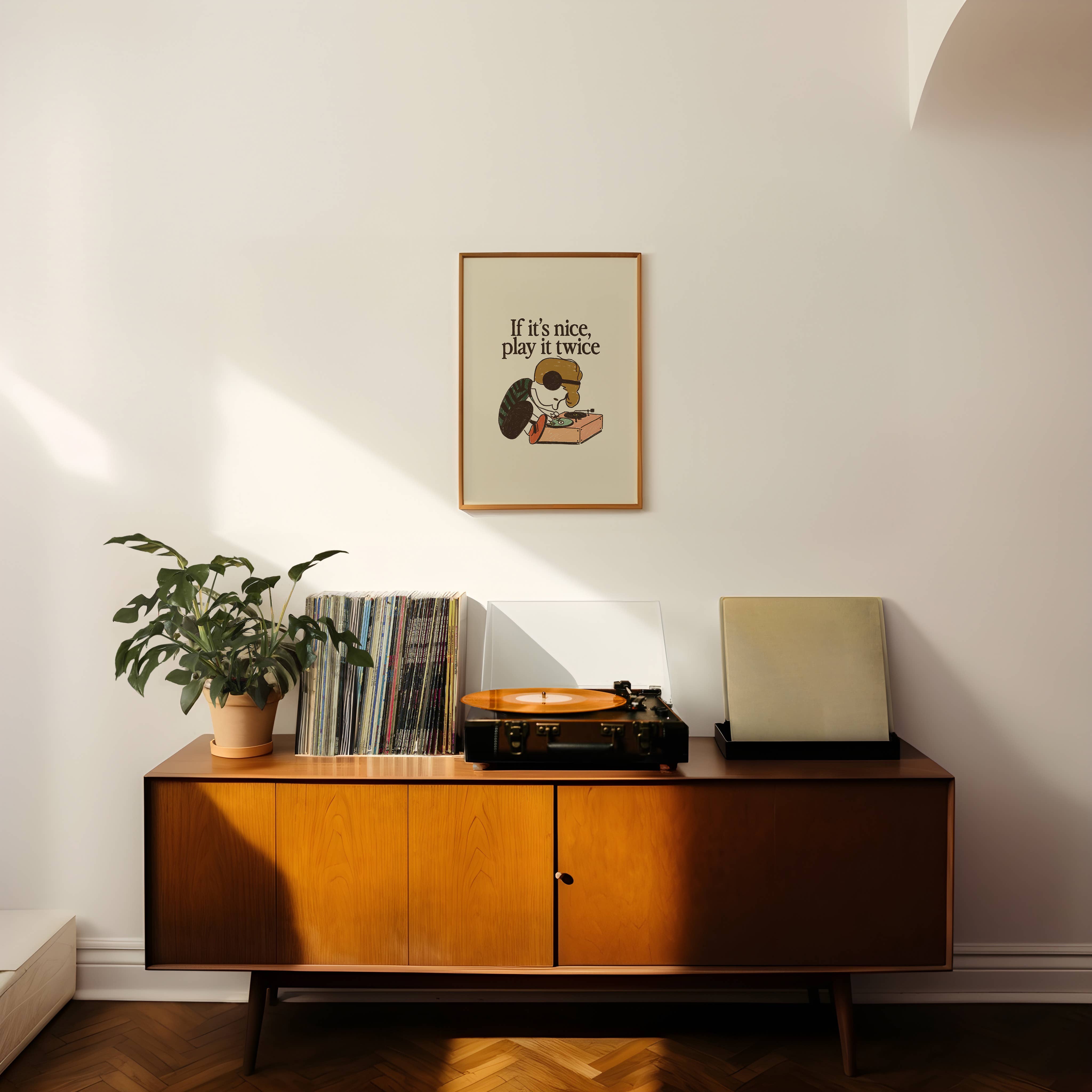 If It's Nice, Play It Twice Vintage Vinyl Art Print - Out of the Blue