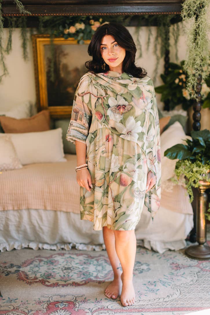 Fleur De Soleil Artist Dress w/ Pockets & Florals - Out of the Blue