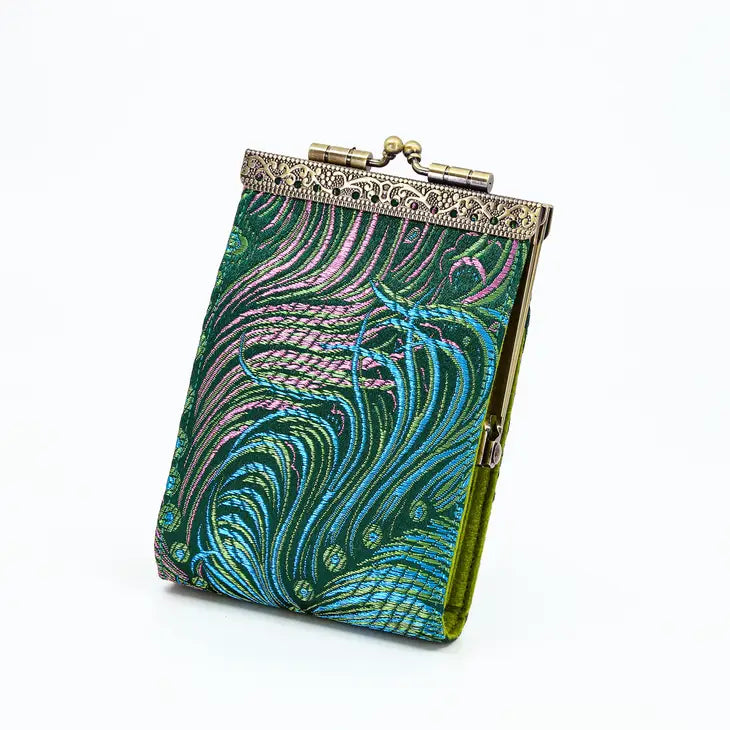 Peacock Brocade Card Holder - Out of the Blue