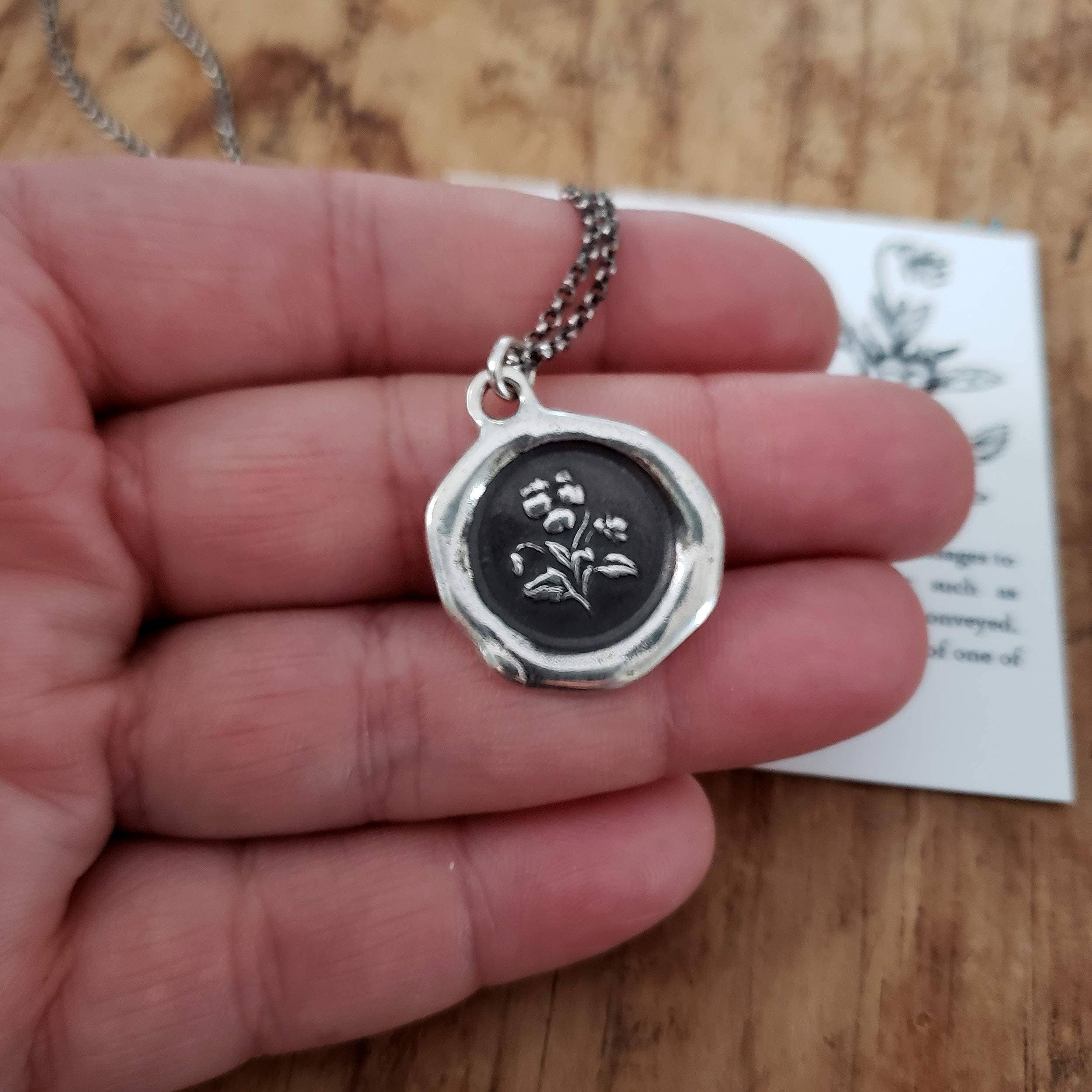 Pansy Wax Seal Necklace