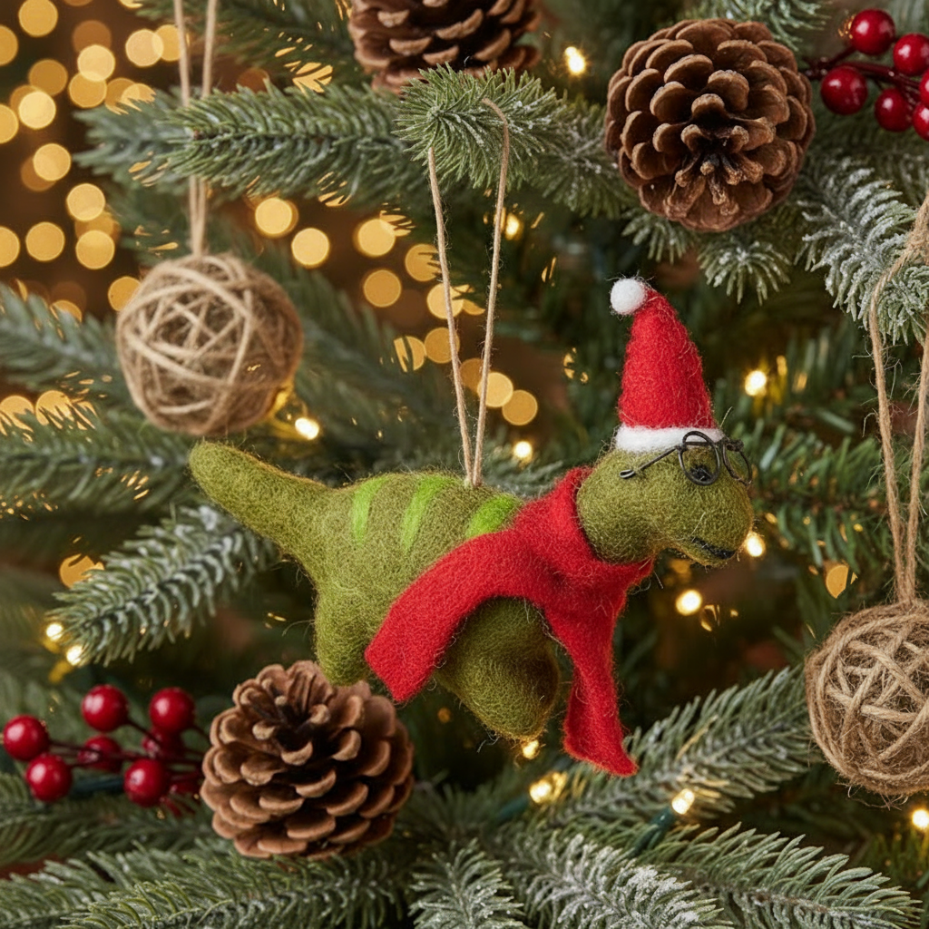 Felt Christmas Dinosaur