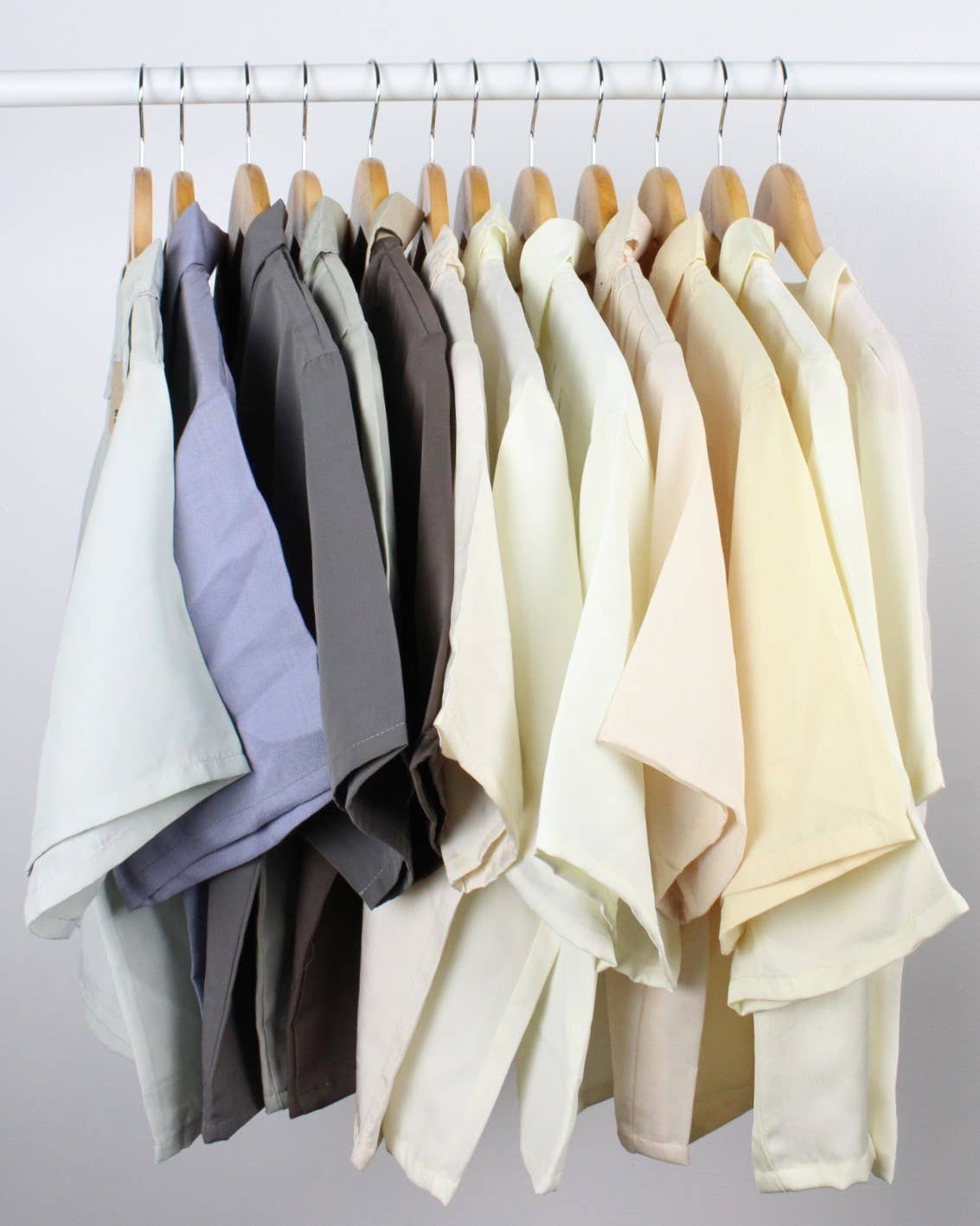 Reworked Vintage Short-Sleeve Button Up Blouse in SOLID COLORS - Cropped - Out of the Blue