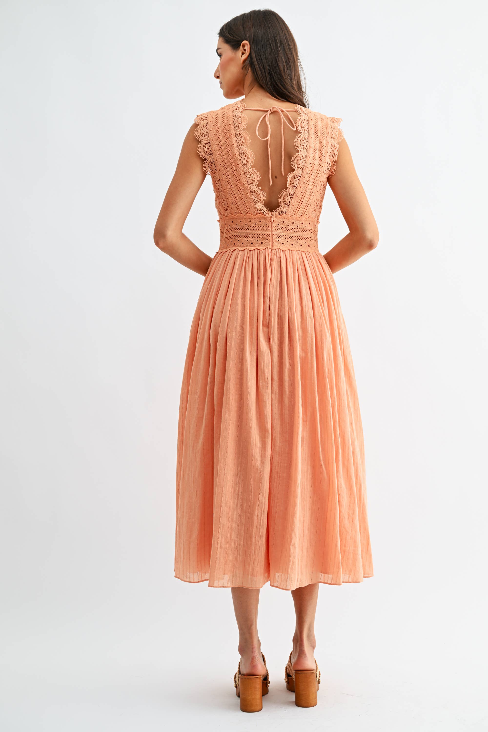 CD10184J Lace Boho Midi Dress - Out of the Blue