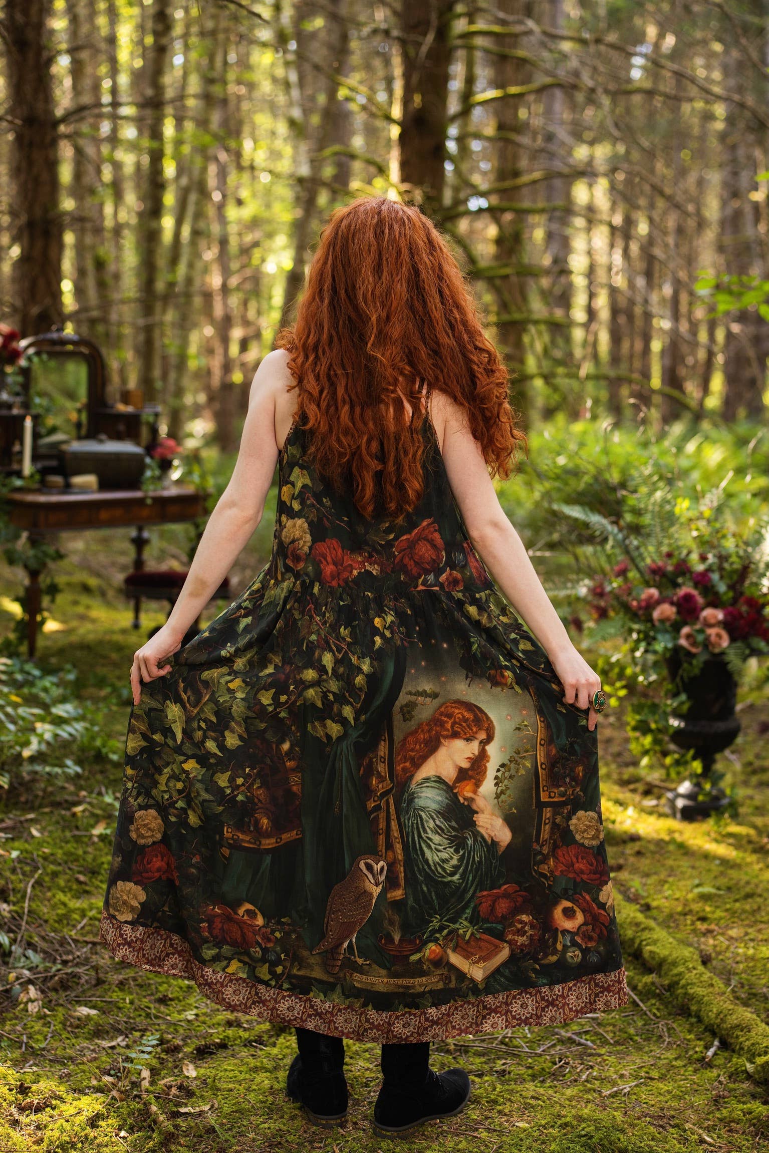 Solstice Bohéme Long Maxi Slip Dress w/ Persephone & Moon