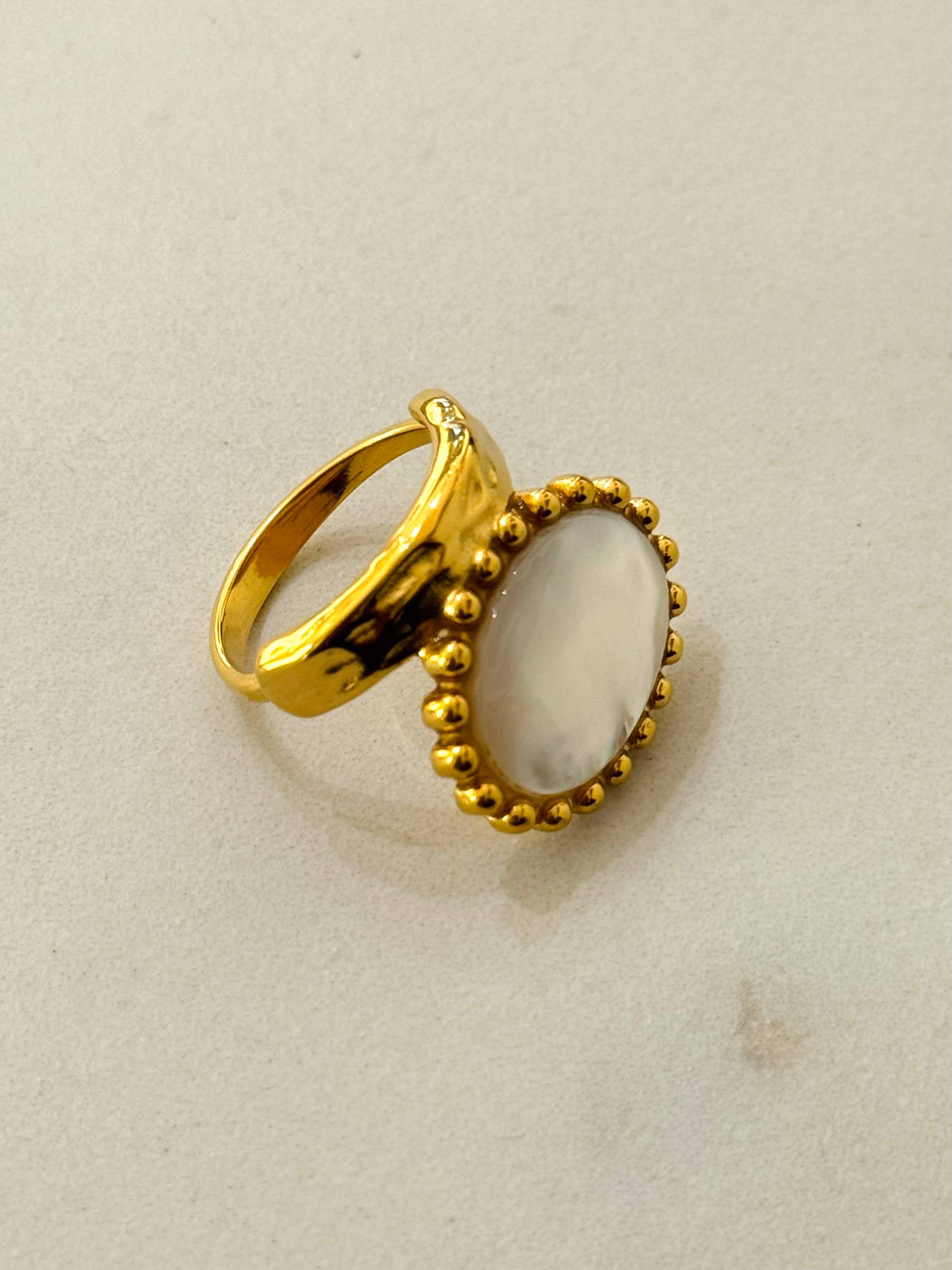 Izan Stainless Steel Ring w Mineral Stones - Out of the Blue