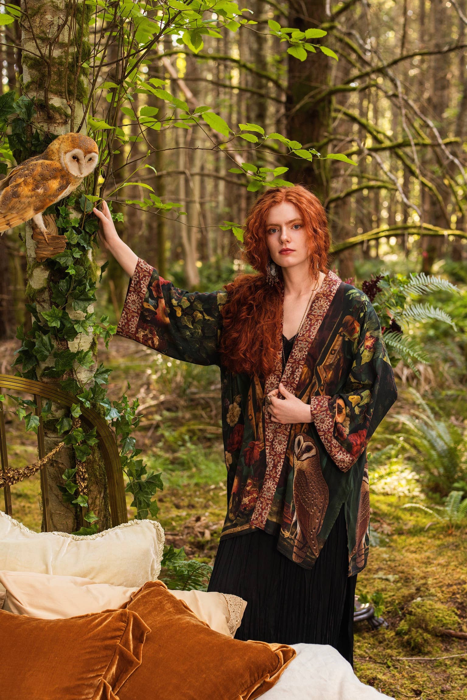 Solstice Matineé (mid-length) duster w/ Persephone & Moon