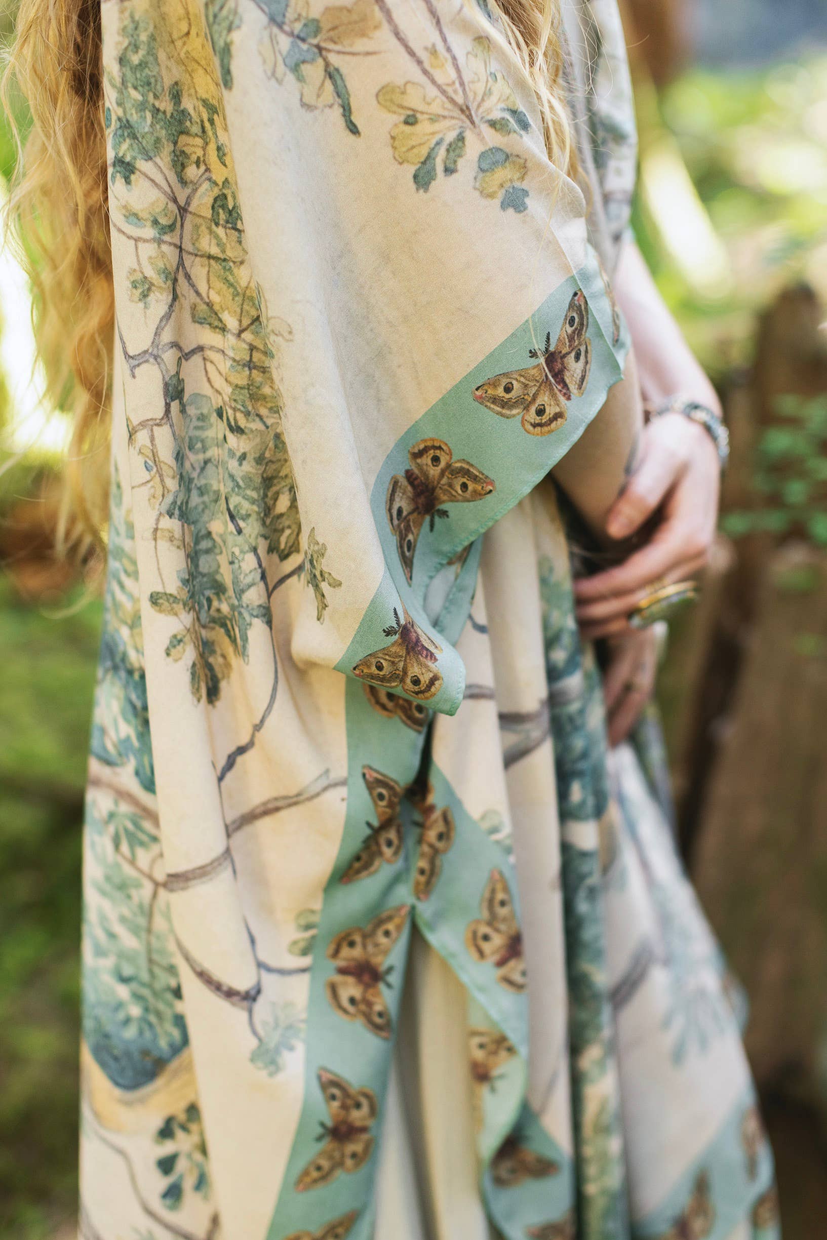 Earth & Sky Bohemian Goddess Starduster Kimono w/Trees - Out of the Blue
