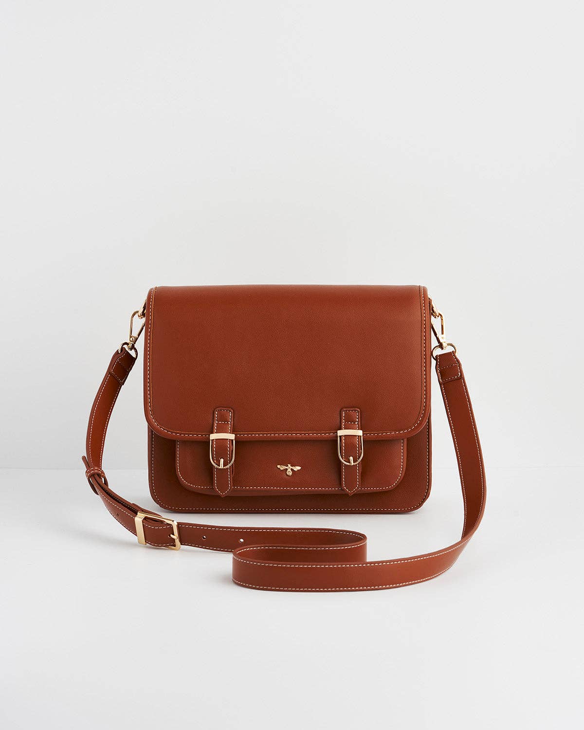 Into the Woods Tan Classic Satchel - Out of the Blue