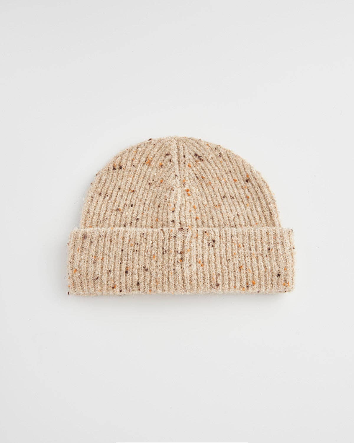 Flecked Yarn Taupe Beanie Hat - Out of the Blue
