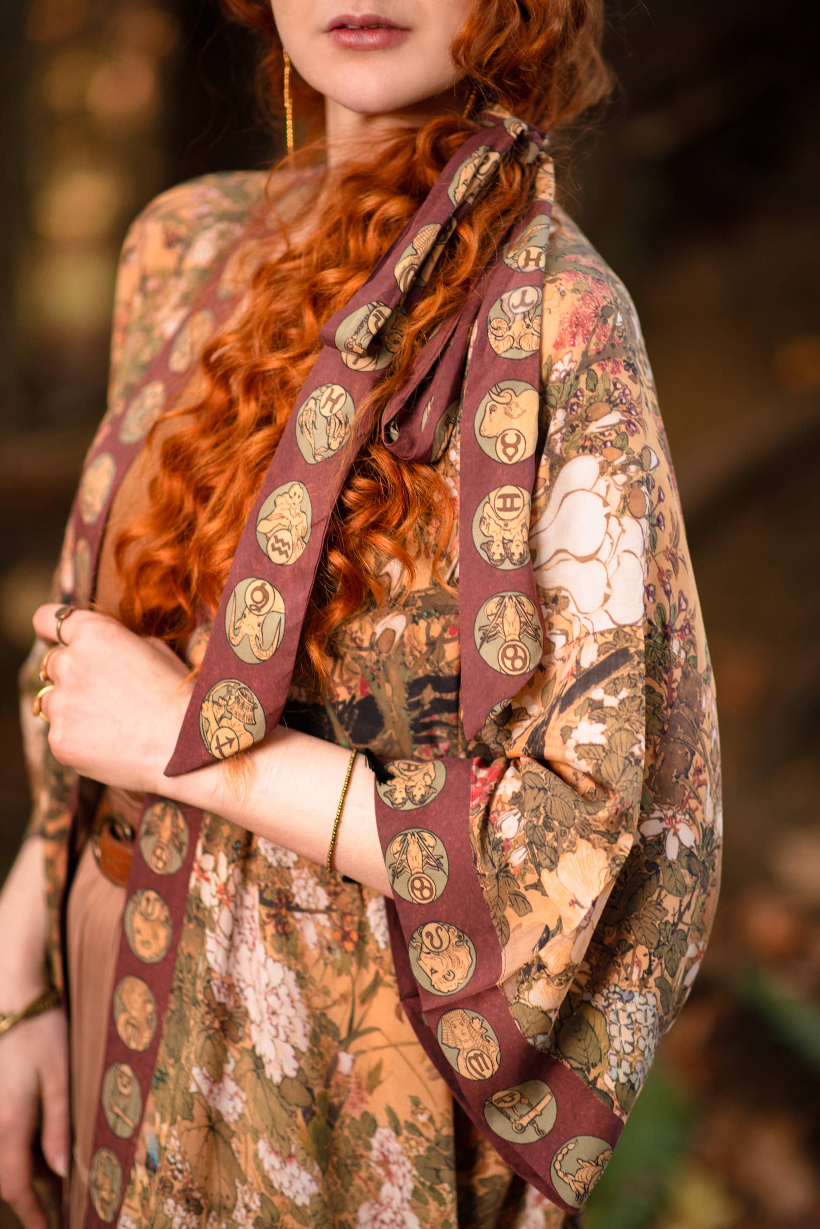 Dreamweaver Bamboo  Duster Robe with Zodiac Signs - Out of the Blue