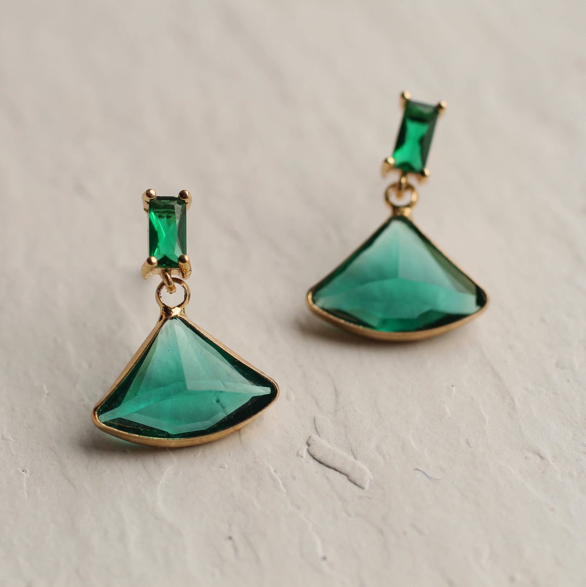 Vintage Jade Baguette Earrings - Out of the Blue