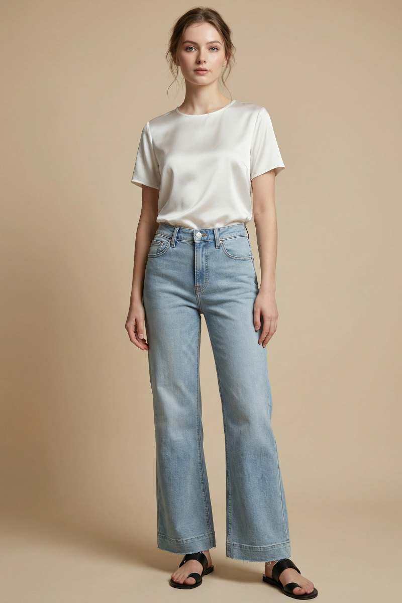 Tummy Control High Rise Relaxed Holly Flare Jeans - Out of the Blue