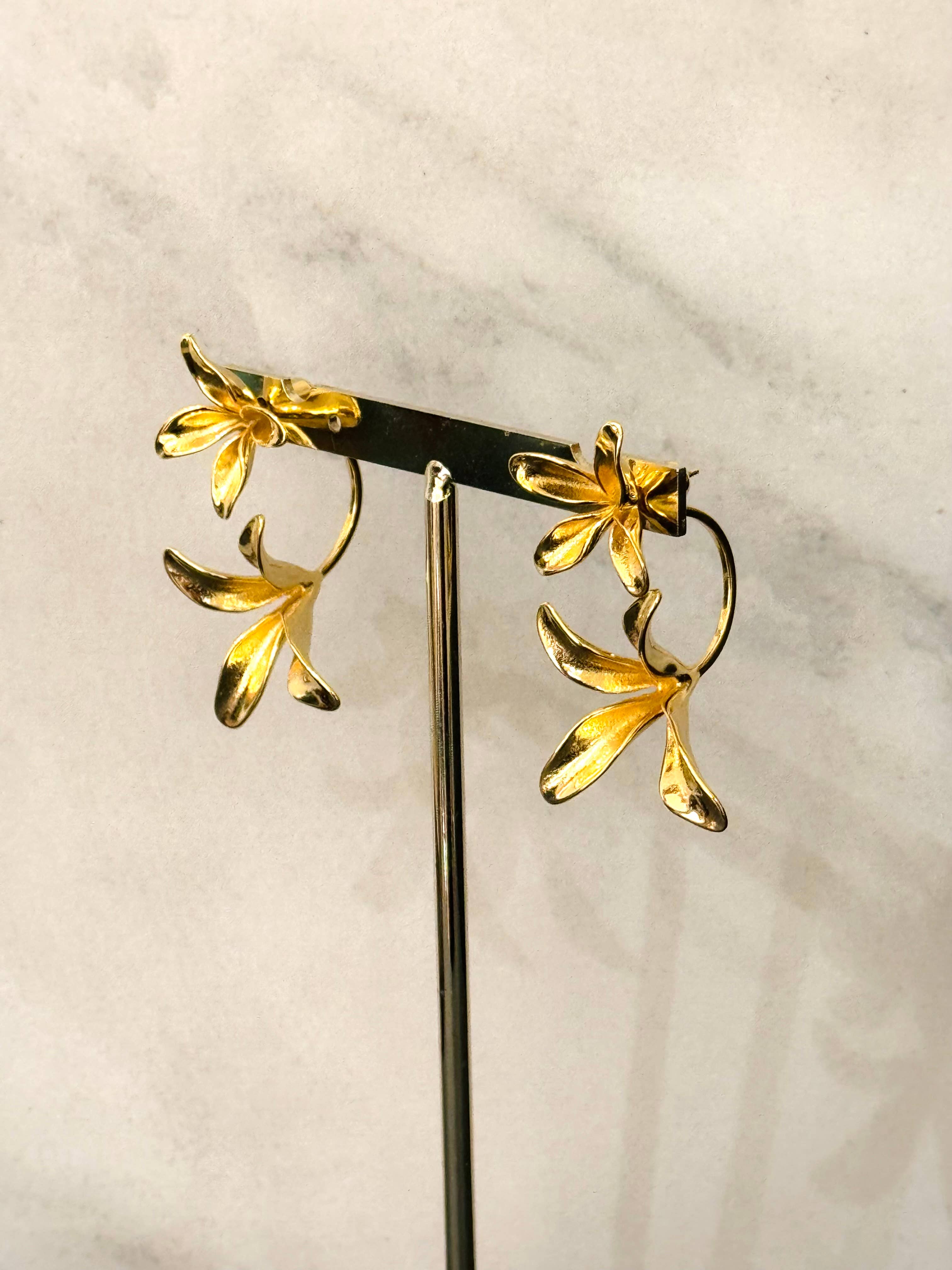 Lis Stainless Steel Floral Earrings - Out of the Blue