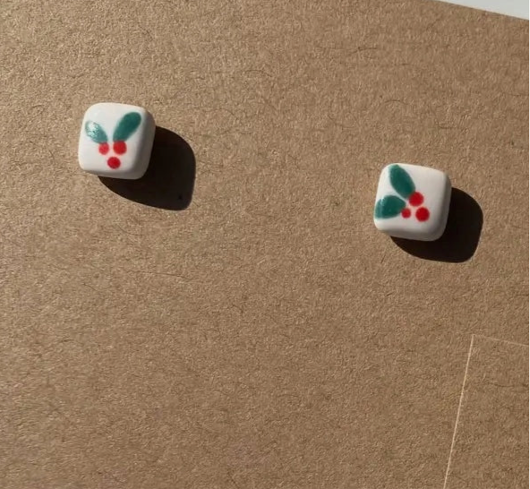 Holly Ceramic Earrings