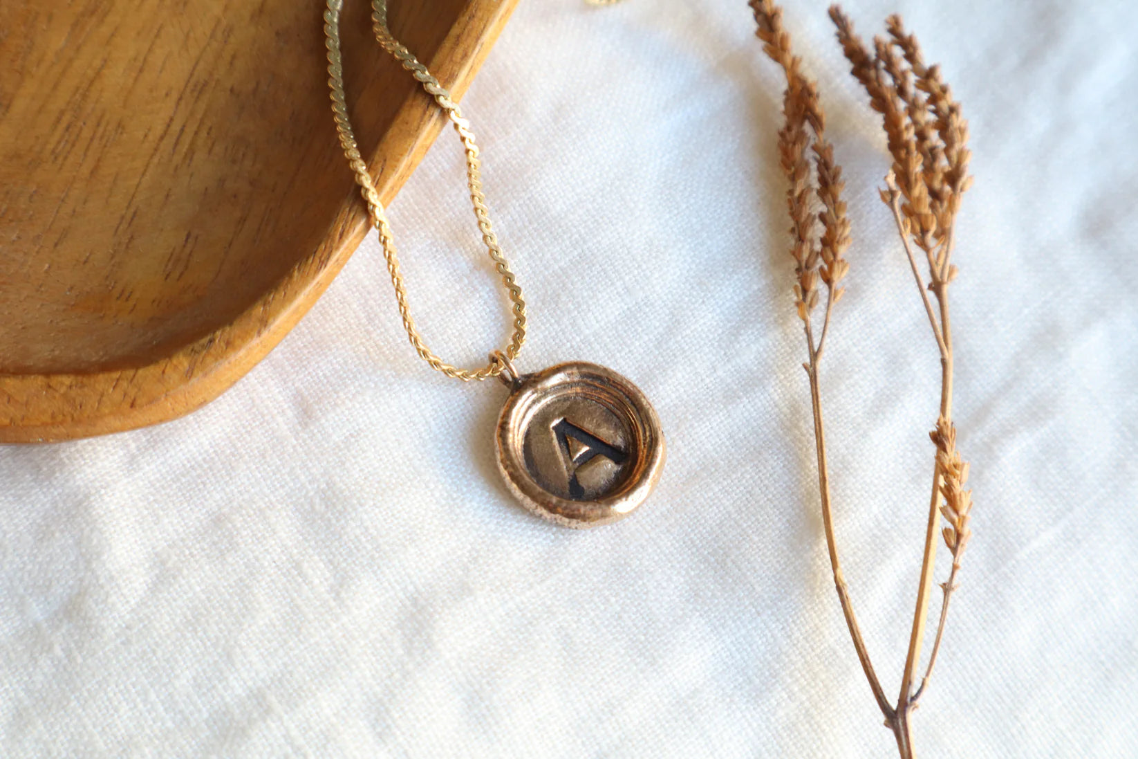 initial pendant - bronze - Out of the Blue