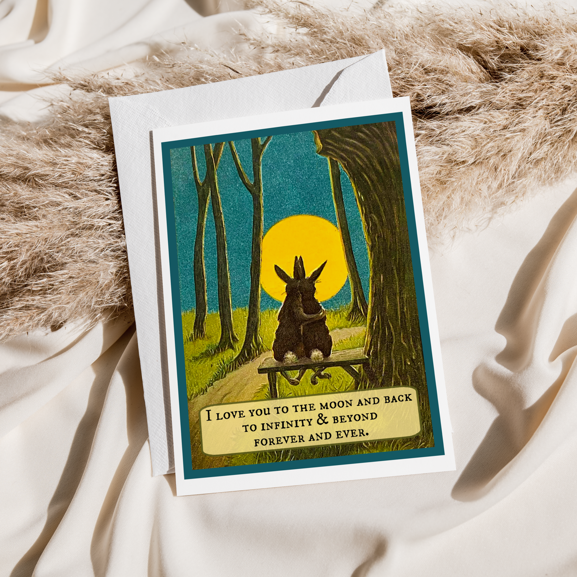 Greeting Card. I Love You To The Moon And Back To Infinity.. - Out of the Blue