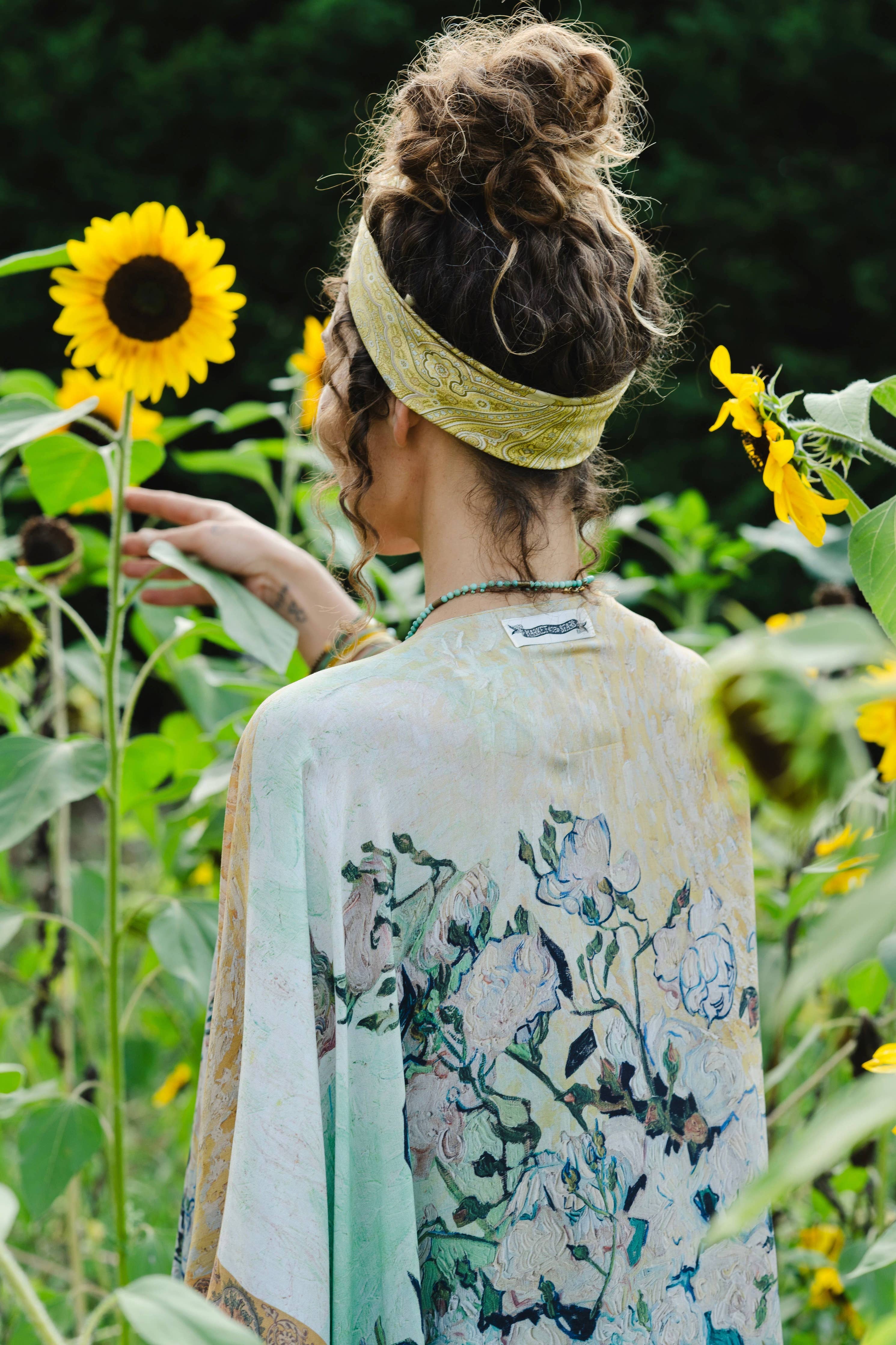 I Paint My Dream Bohemian Van Gogh Goddess Starduster Kimono - Out of the Blue