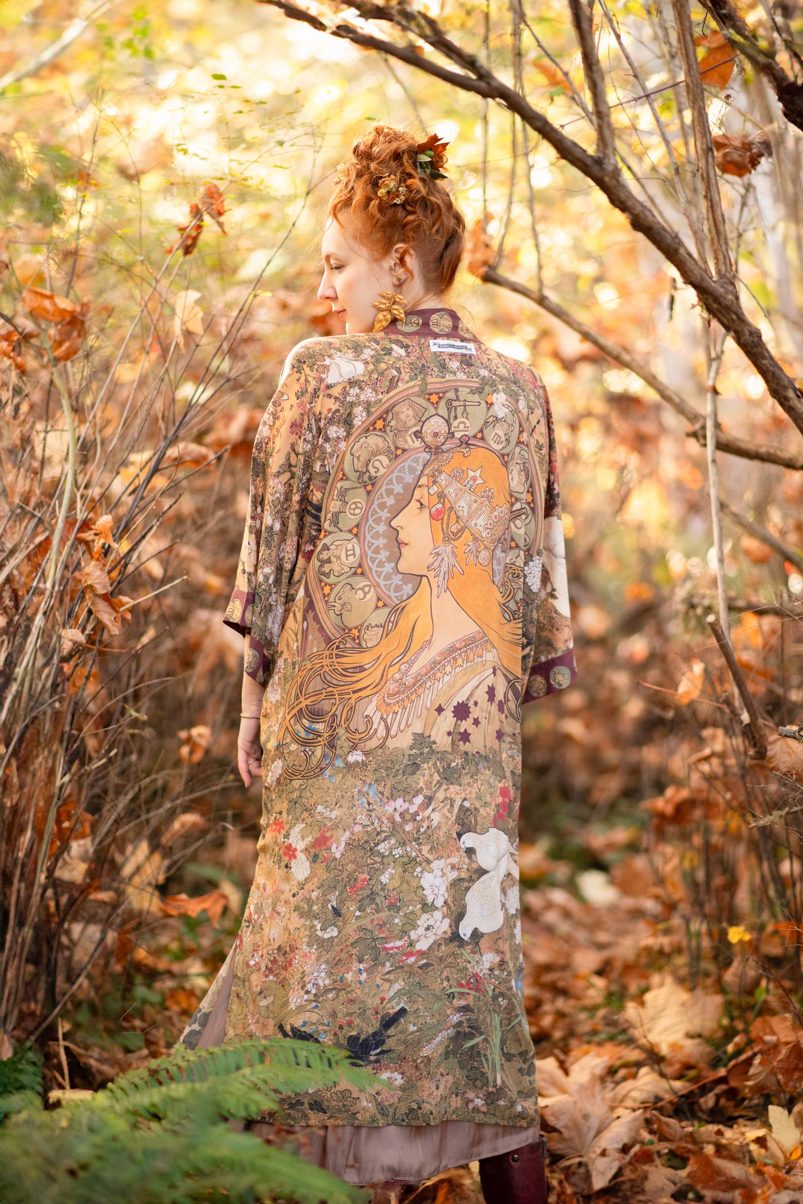 Dreamweaver Bamboo  Duster Robe with Zodiac Signs - Out of the Blue