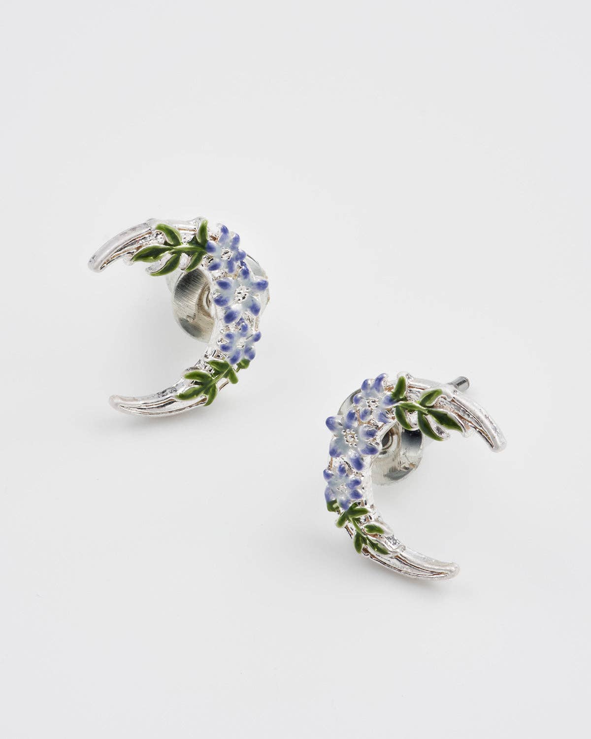 Nightshade Moon Silver Stud Earrings