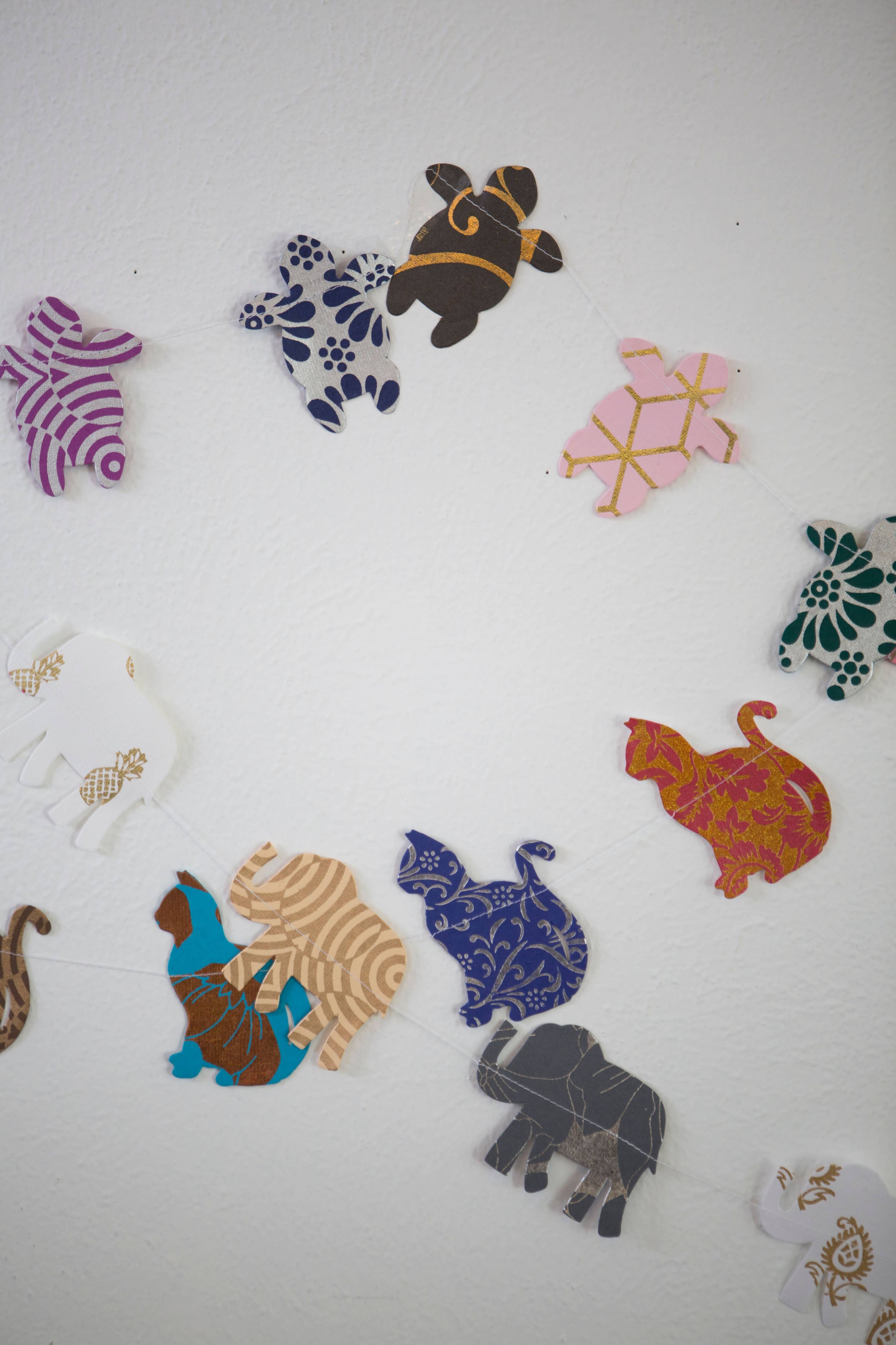 Cat Recycled Paper Garland-Eco Friendly Tree-Free Decoration - Out of the Blue