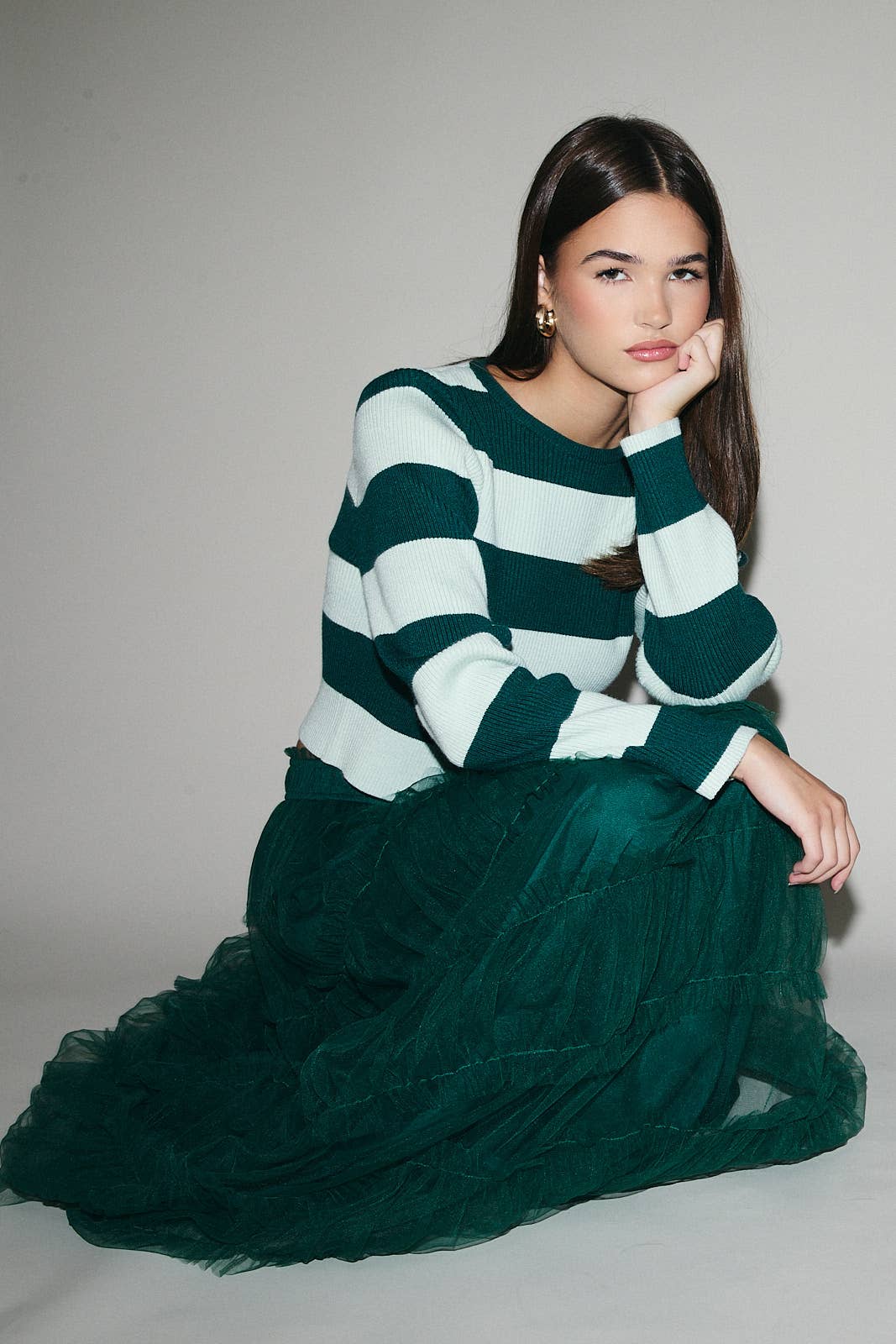 FRILLED TIERED MIDI SKIRT - Out of the Blue