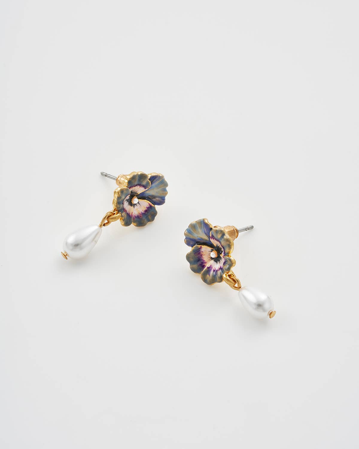 Fable Pansy Pearl Earring - Out of the Blue