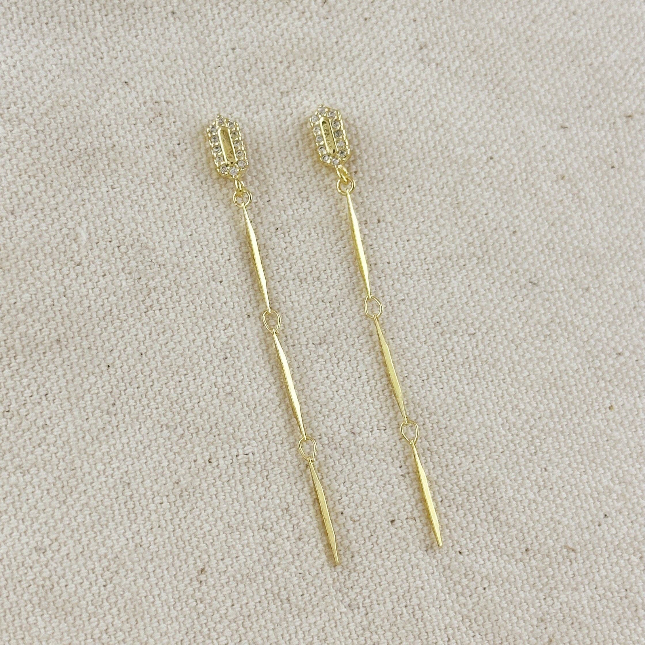 18k Gold Filled Straw Drop Earrings
