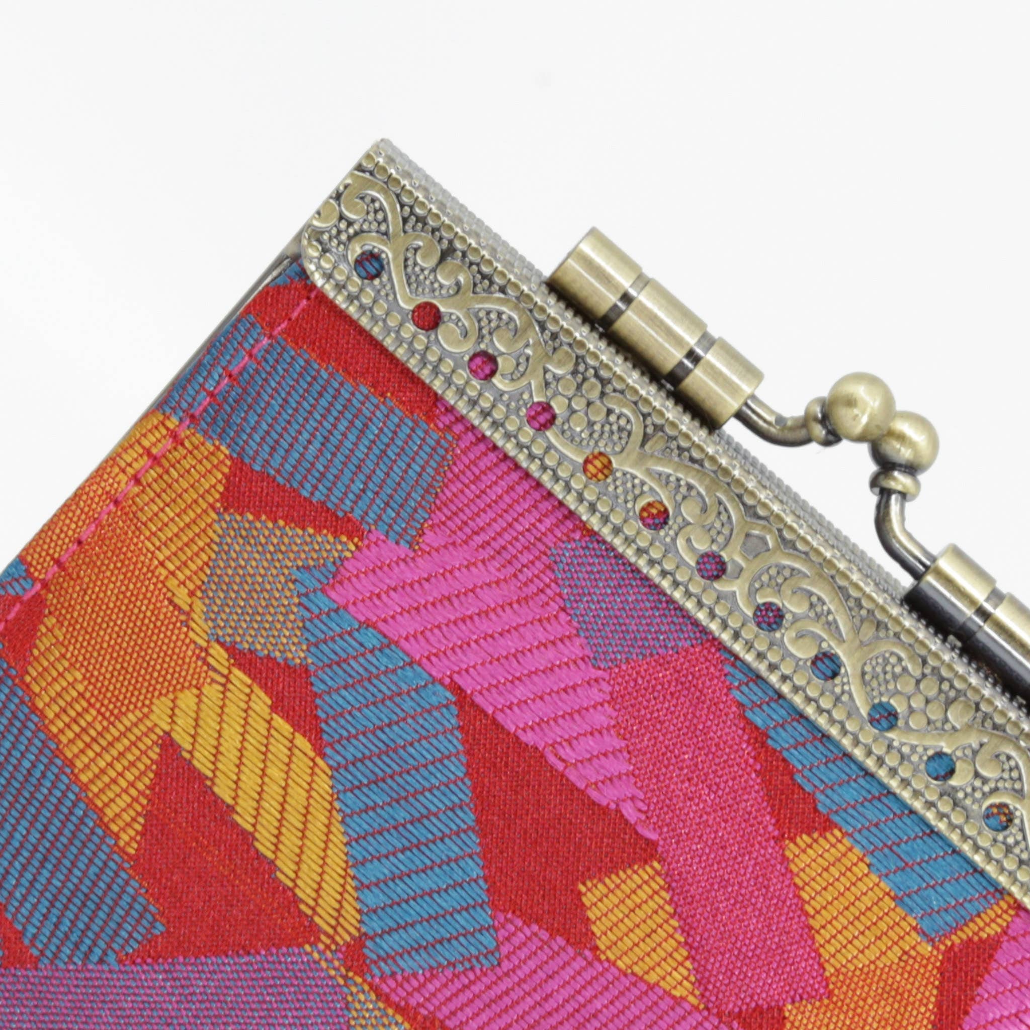 Confetti Pattern Brocade Card Holder with RFID Protection: Fuchsia - Out of the Blue