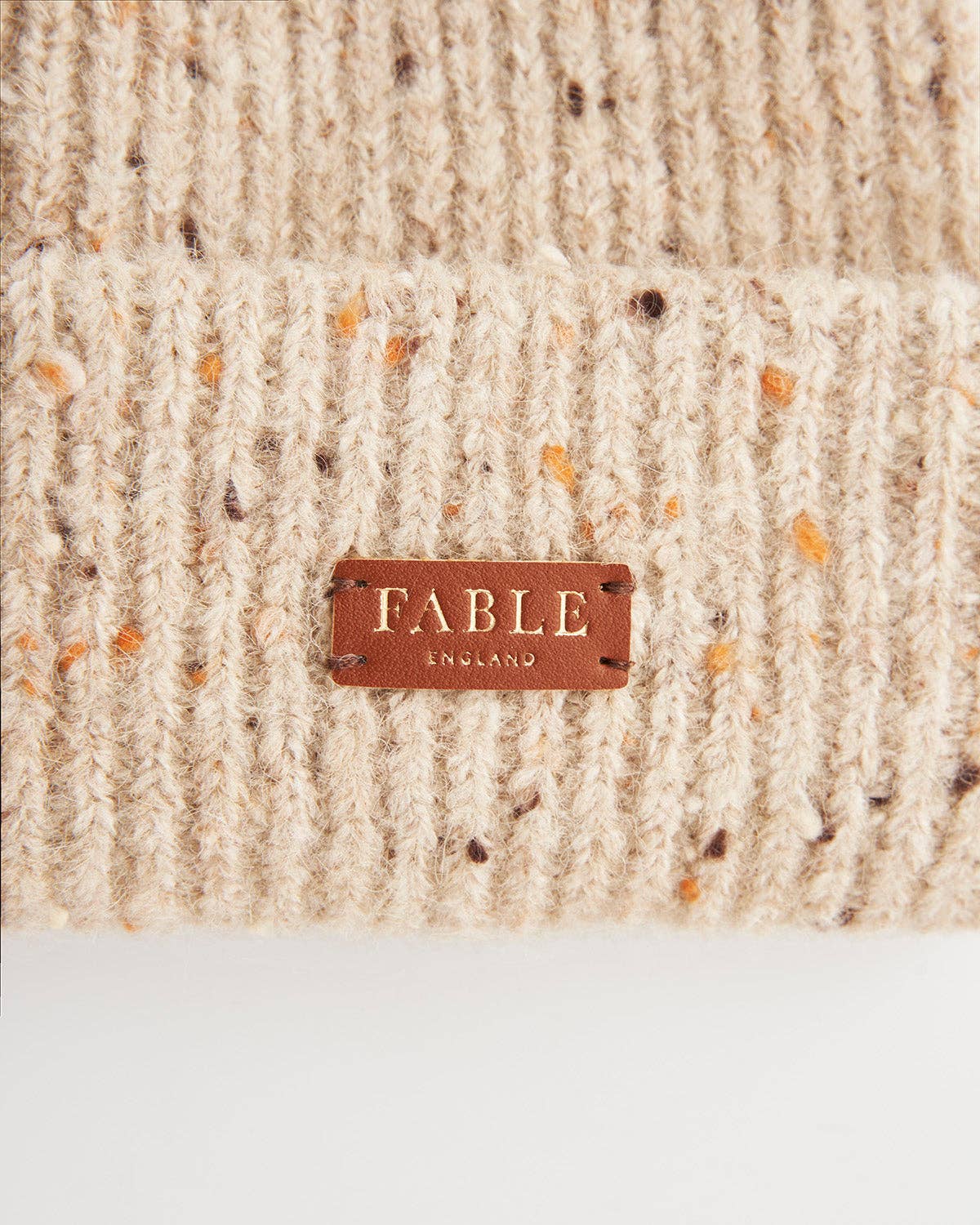 Flecked Yarn Taupe Beanie Hat - Out of the Blue