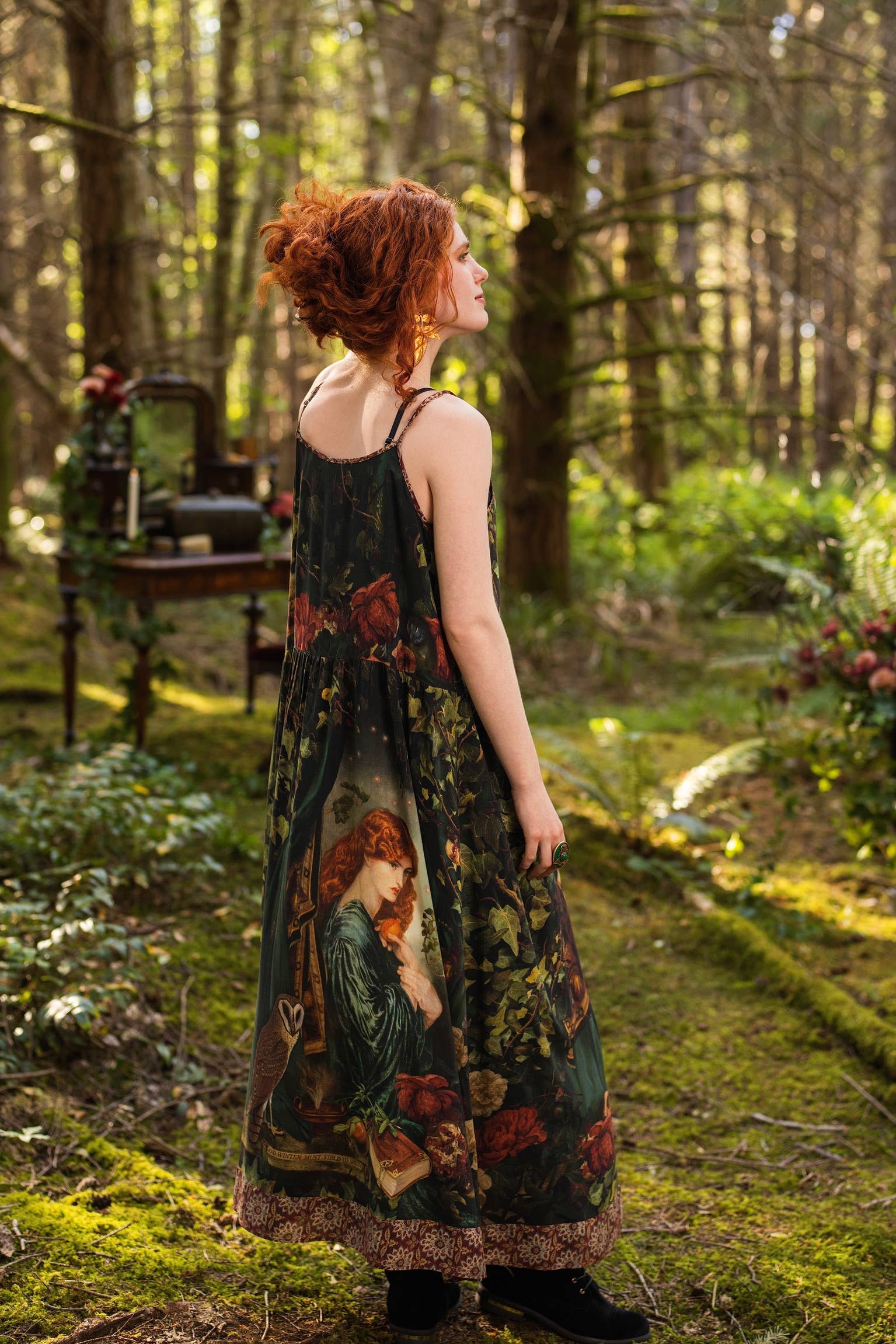 Solstice Bohéme Long Maxi Slip Dress w/ Persephone & Moon