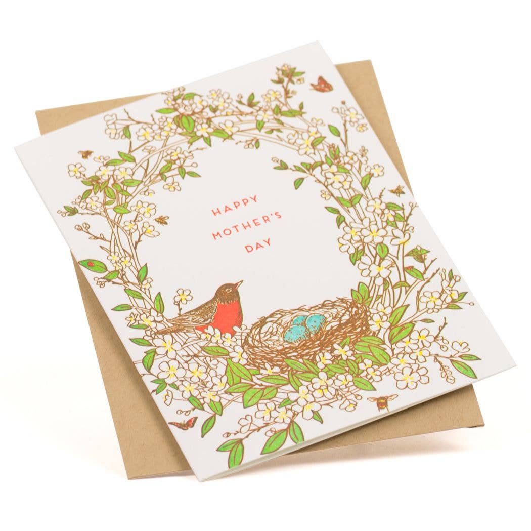 Mother's Day Robin Bird Nest Card - Out of the Blue