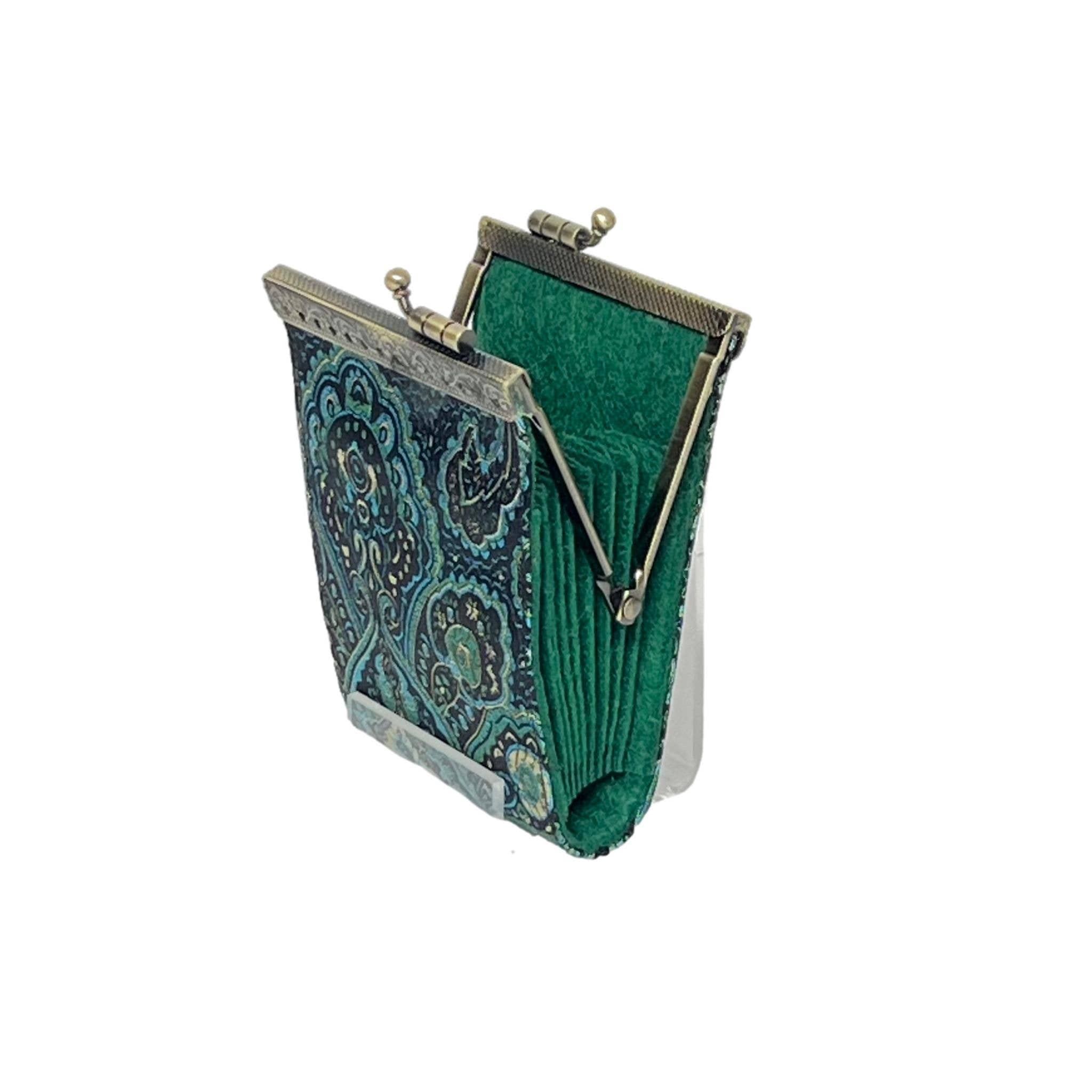 Paisley Pattern Brocade Card Holder with RFID Protection