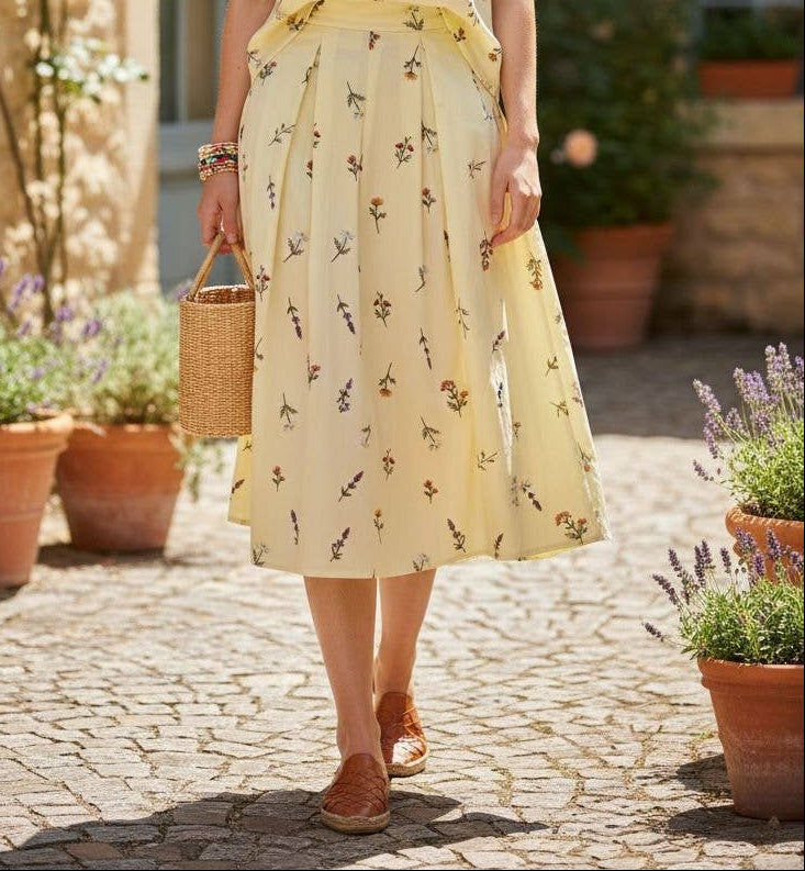 Cotton skirt 2292-3 - Out of the Blue