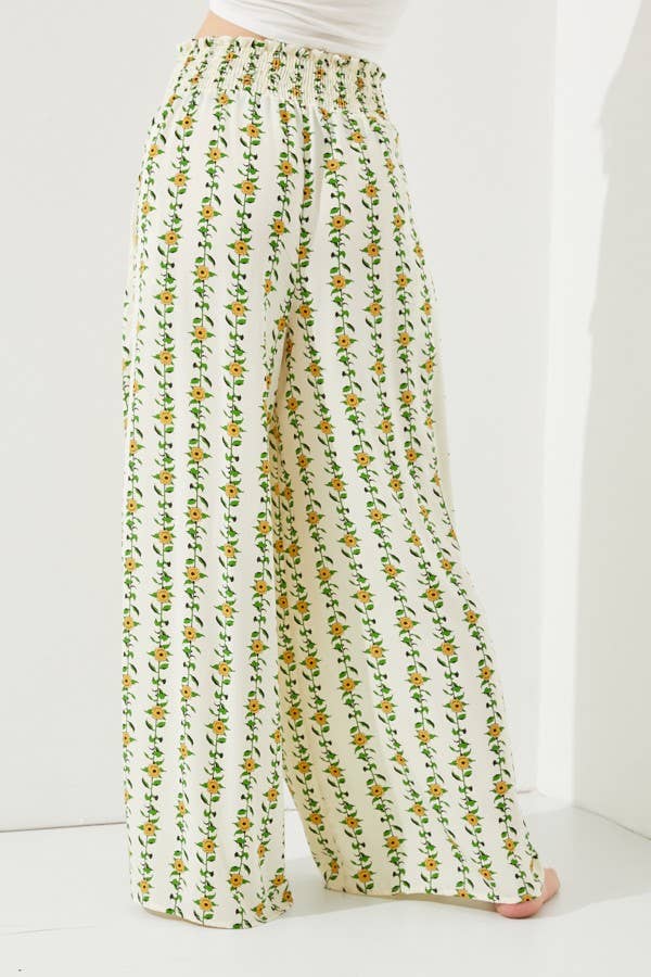 FLORAL PRINT PAPERBAG PANTS - Out of the Blue
