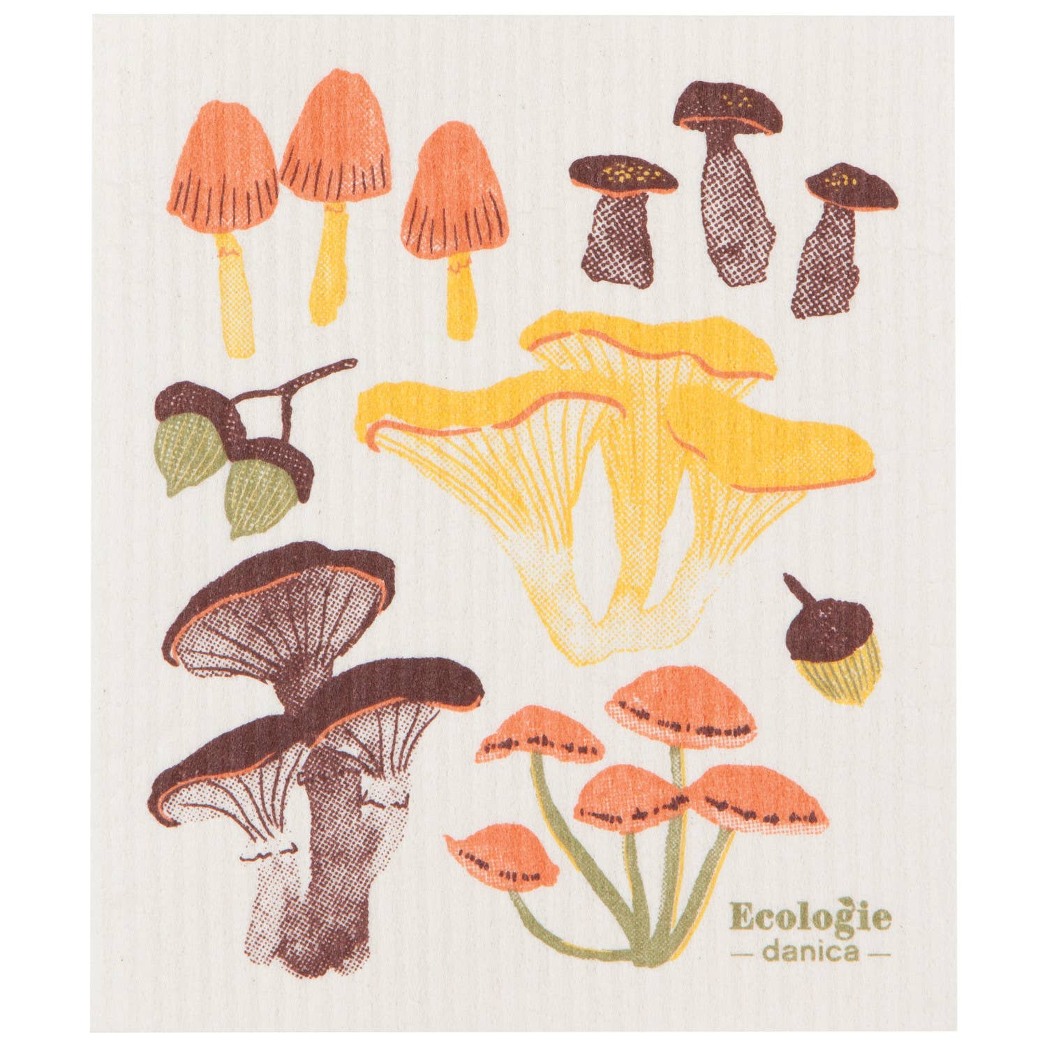 Field Mushrooms Swedish Dishcloth - Out of the Blue
