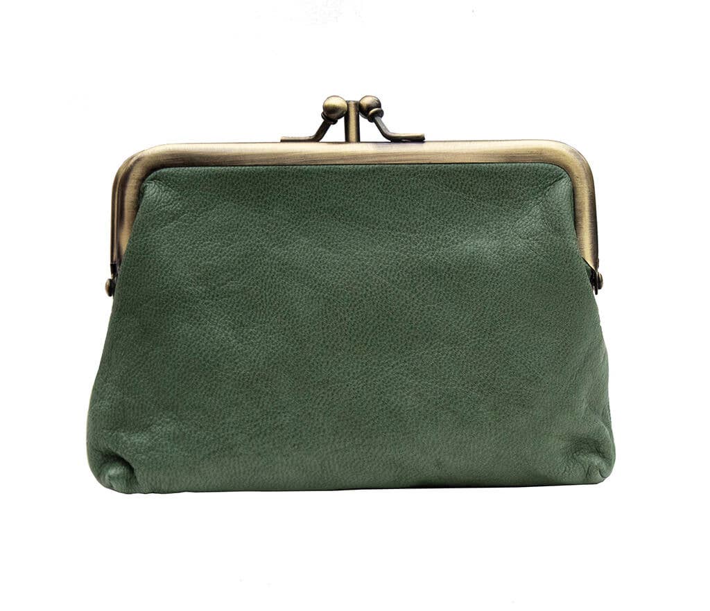 Crumble Double Clip Top Purse - 6500: Sage Green - Out of the Blue
