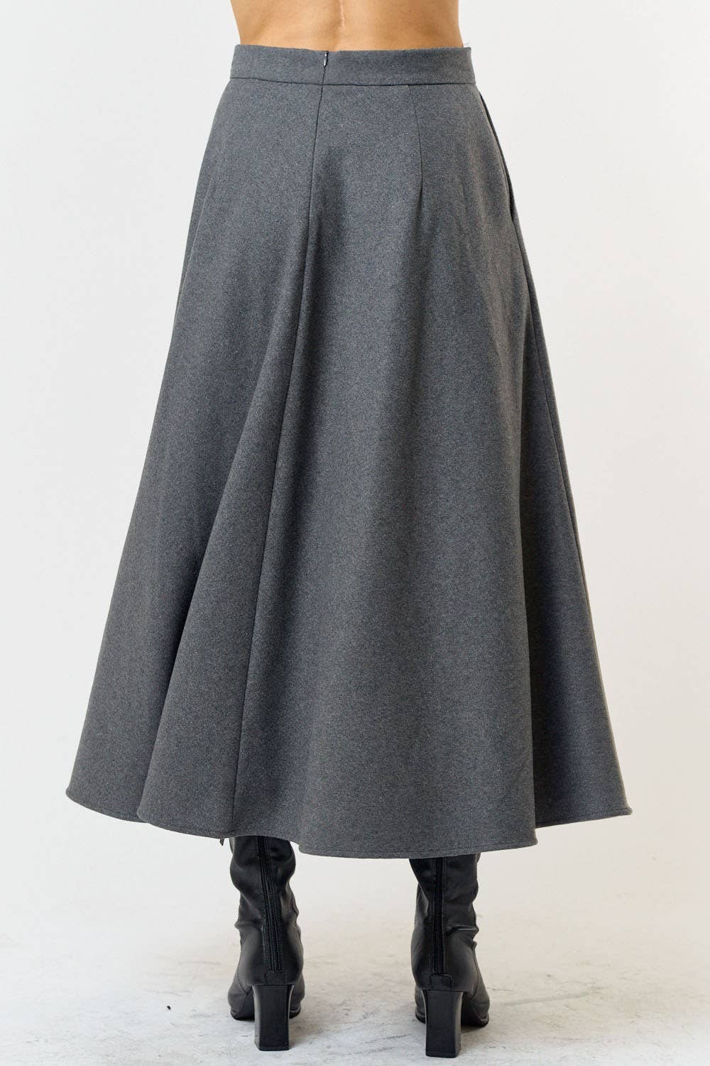 WOOL BLEND  MIDI SKIRT